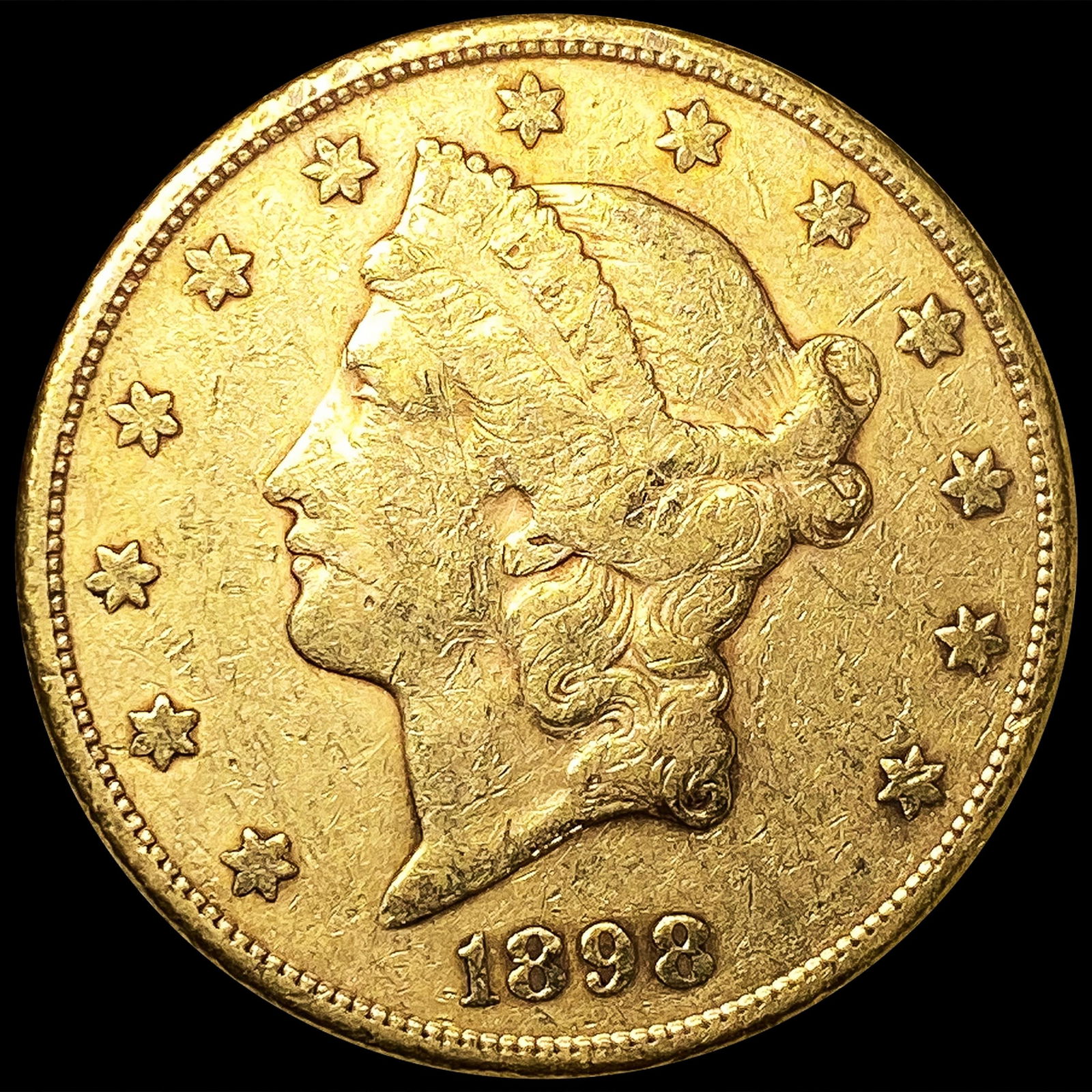 1898-S $20 Gold Double Eagle CLOSELY UNCIRCULATED (1 of 2)