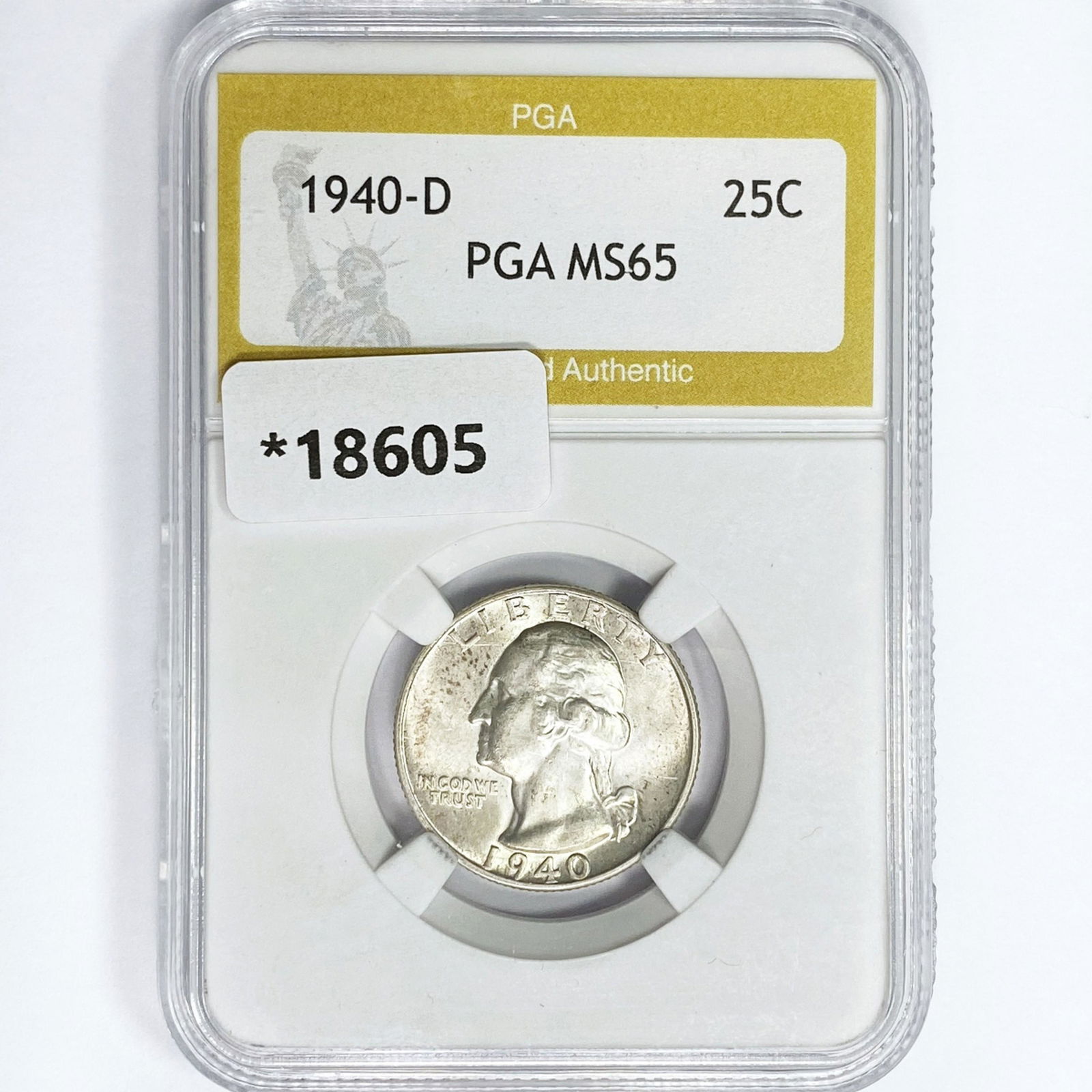 1940-D Washington Silver Quarter PGA MS65 (1 of 2)