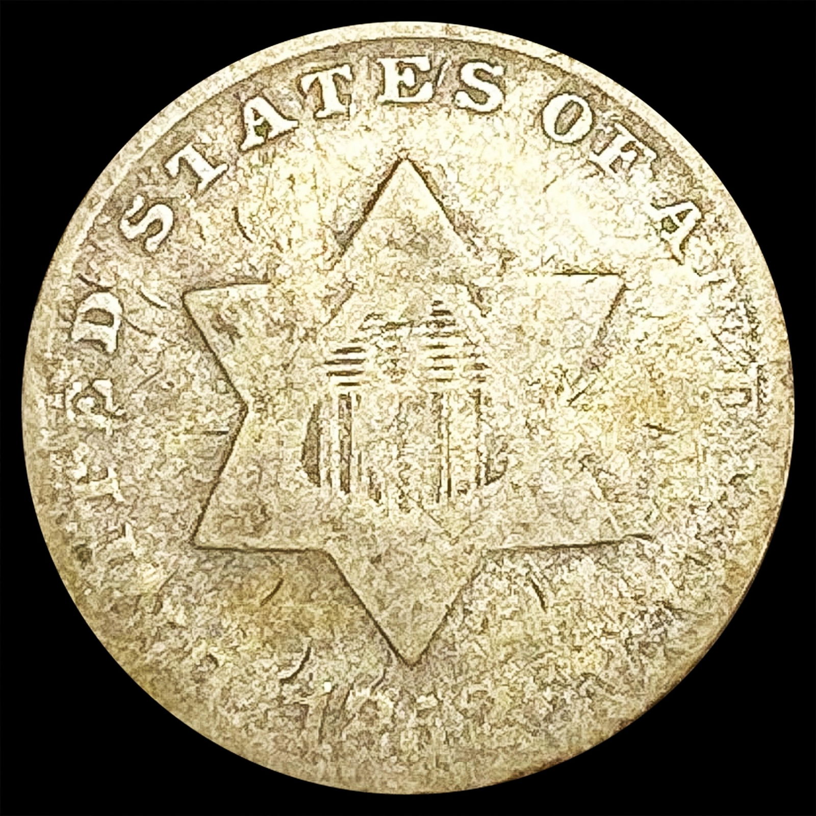 1852 Silver Three Cent NICELY CIRCULATED (1 of 2)