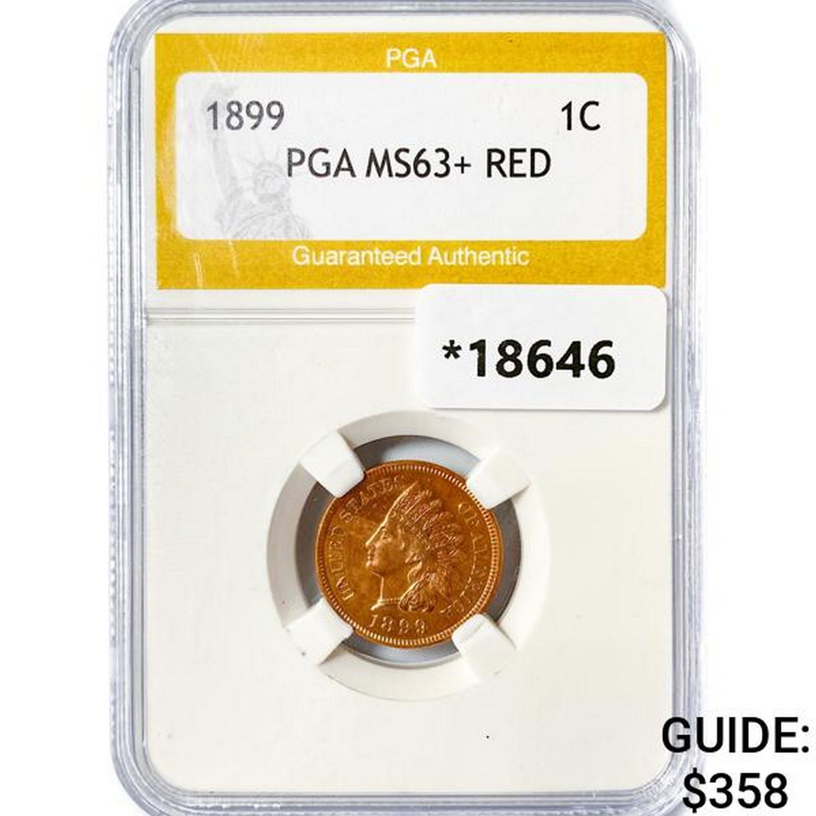 1899 Indian Head Cent PGA MS63+ RED (1 of 2)