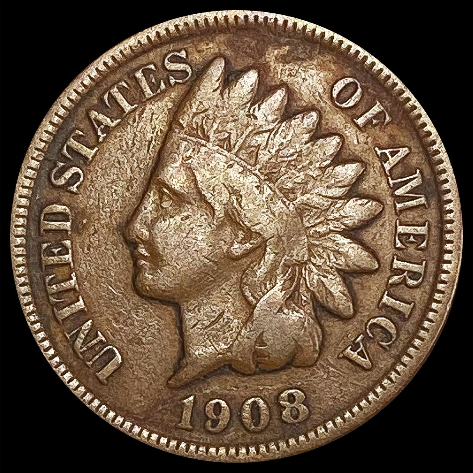 1908-S Indian Head Cent LIGHTLY CIRCULATED (1 of 2)