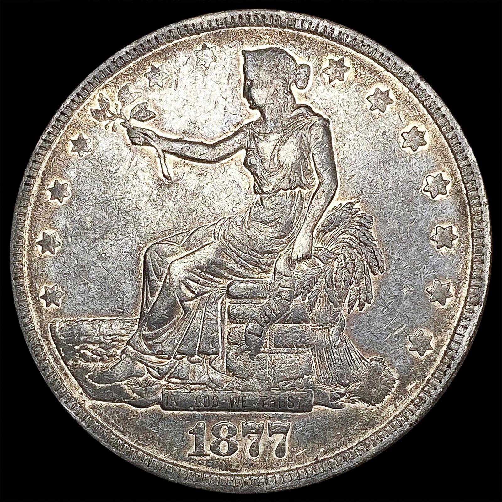 1877 Silver Trade Dollar NEARLY UNCIRCULATED (1 of 2)