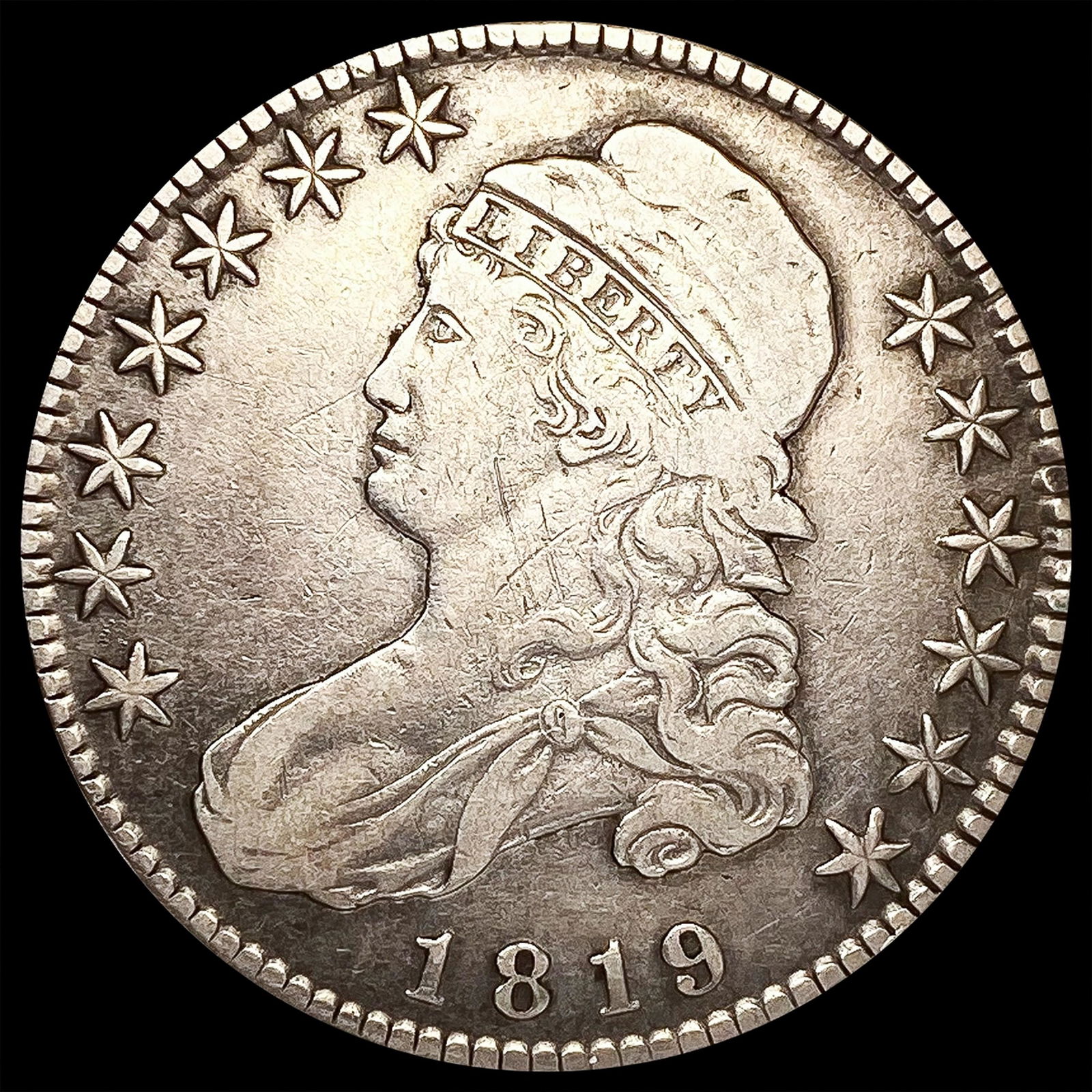 1819 Capped Bust Half Dollar LIGHTLY CIRCULATED (1 of 2)