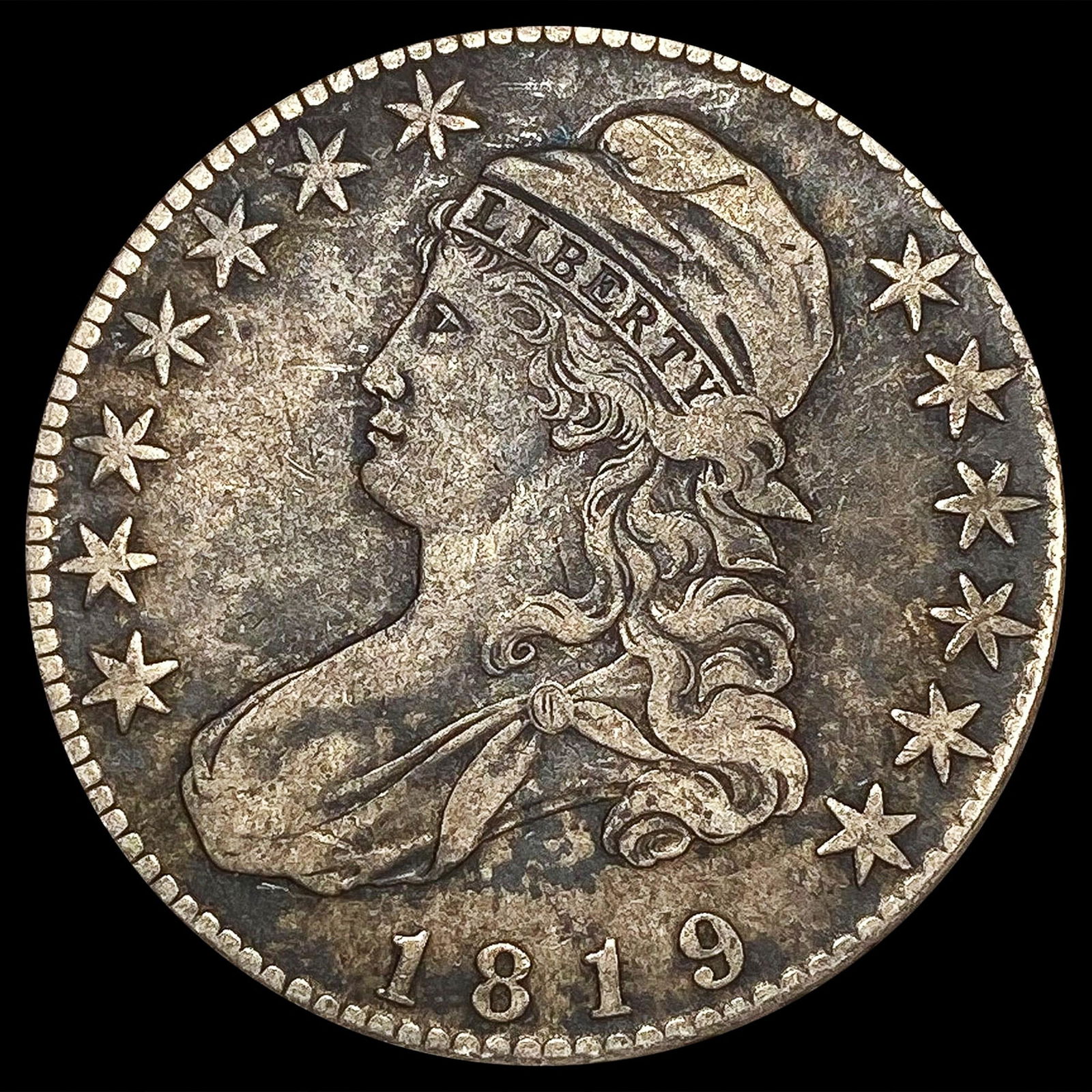 1819 Capped Bust Half Dollar LIGHTLY CIRCULATED (1 of 2)