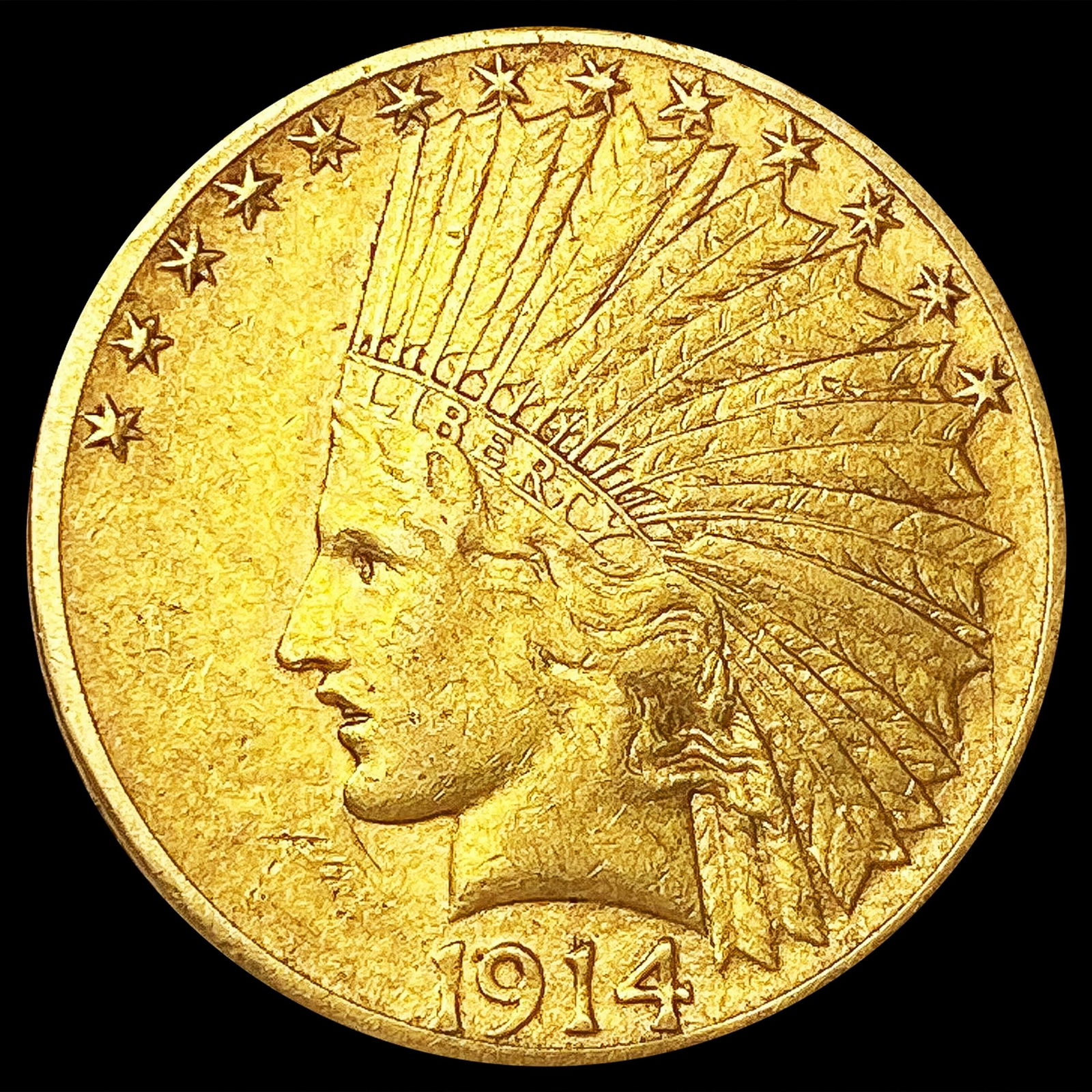 1914-S $10 Gold Eagle NEARLY UNCIRCULATED (1 of 2)
