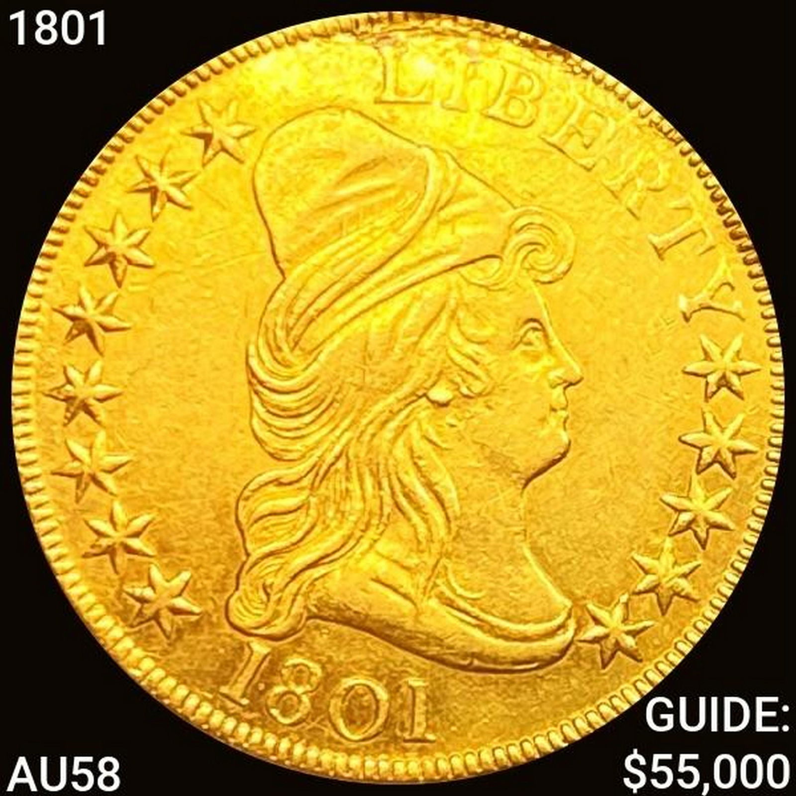 1801 $10 Gold Eagle CHOICE AU (1 of 2)