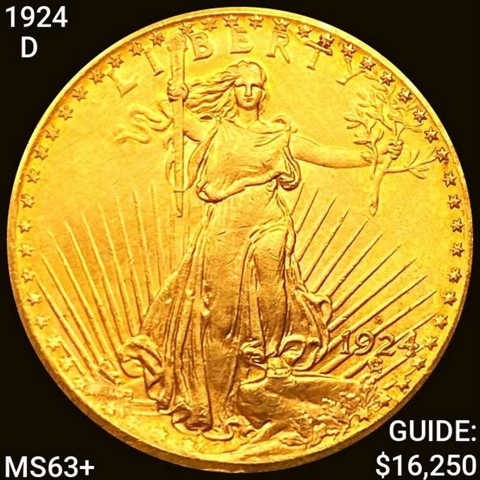1924-D $20 Gold Double Eagle CHOICE BU + (1 of 2)