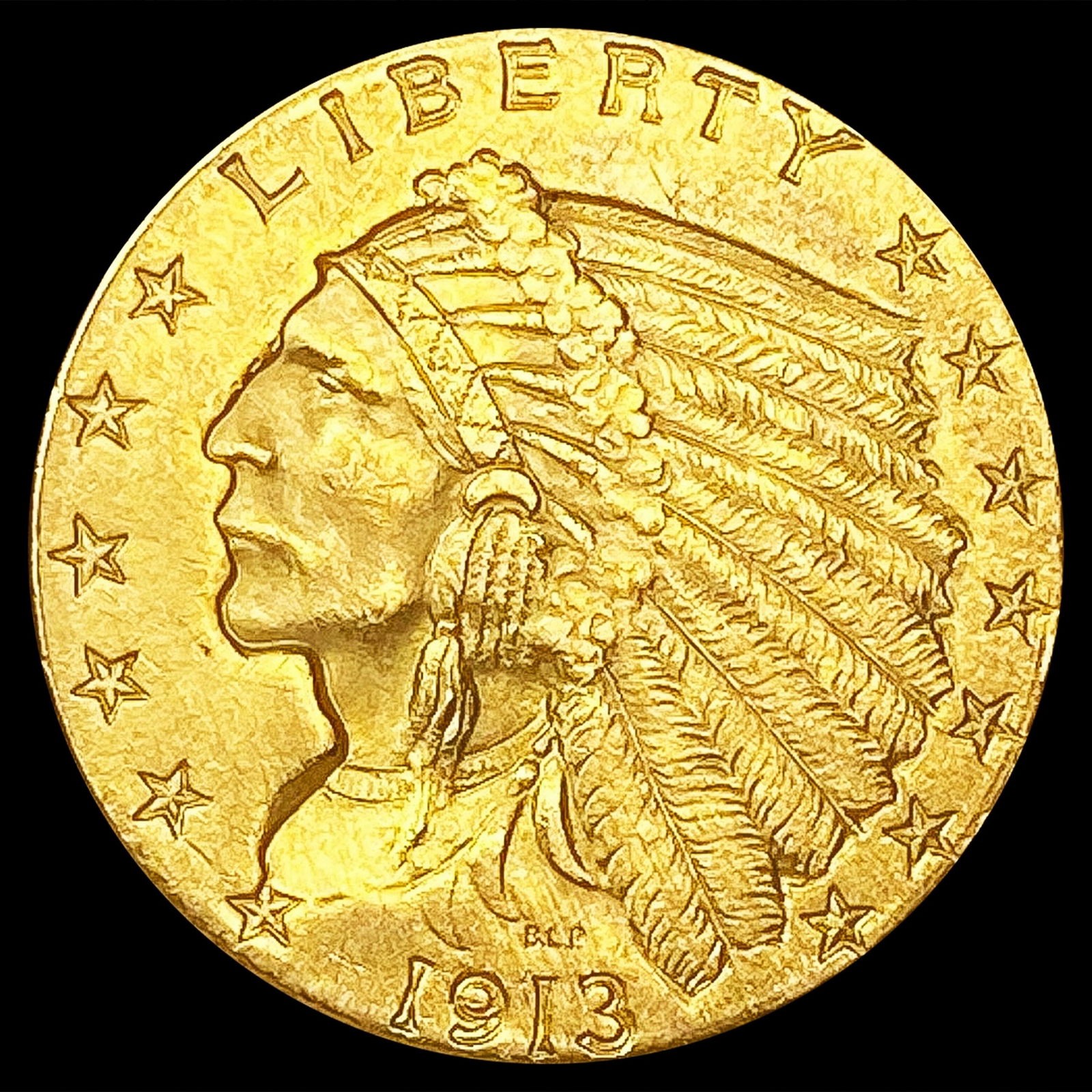 1913 $2.50 Gold Quarter Eagle CLOSELY UNCIRCULATED (1 of 2)