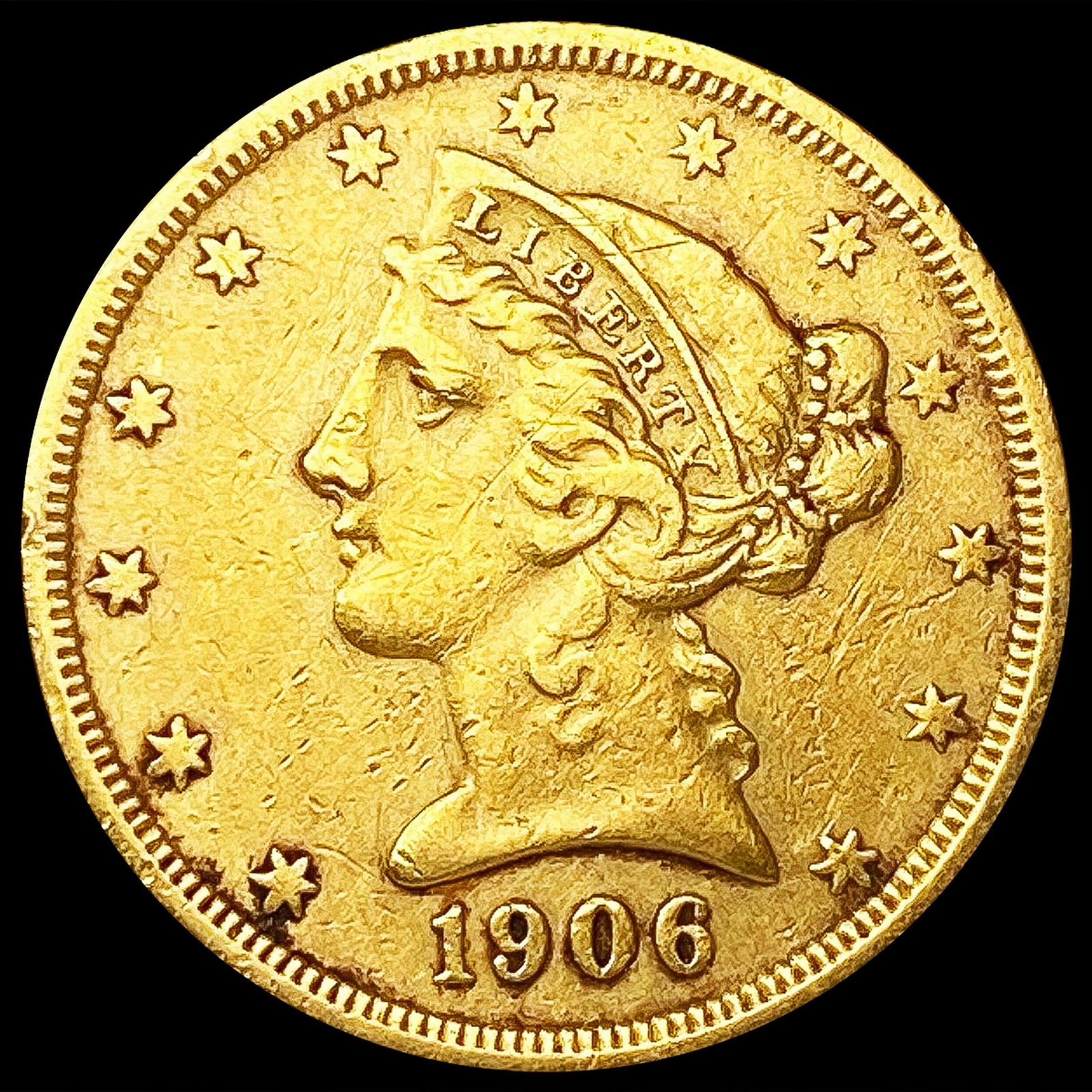 1906-S $5 Gold Half Eagle LIGHTLY CIRCULATED (1 of 2)