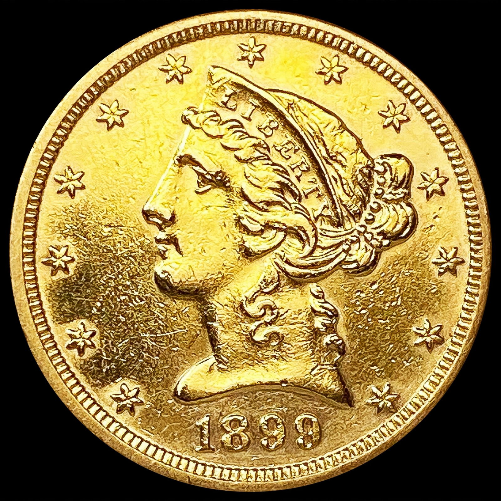 1899 $5 Gold Half Eagle CLOSELY UNCIRCULATED (1 of 2)