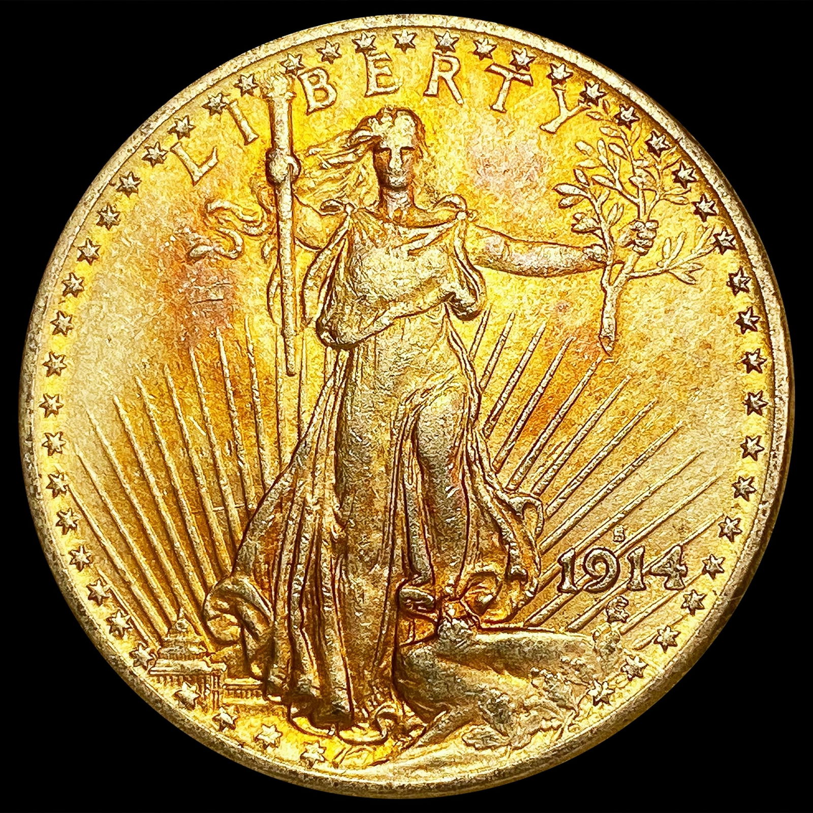 1914-S $20 Gold Double Eagle CLOSELY UNCIRCULATED (1 of 2)