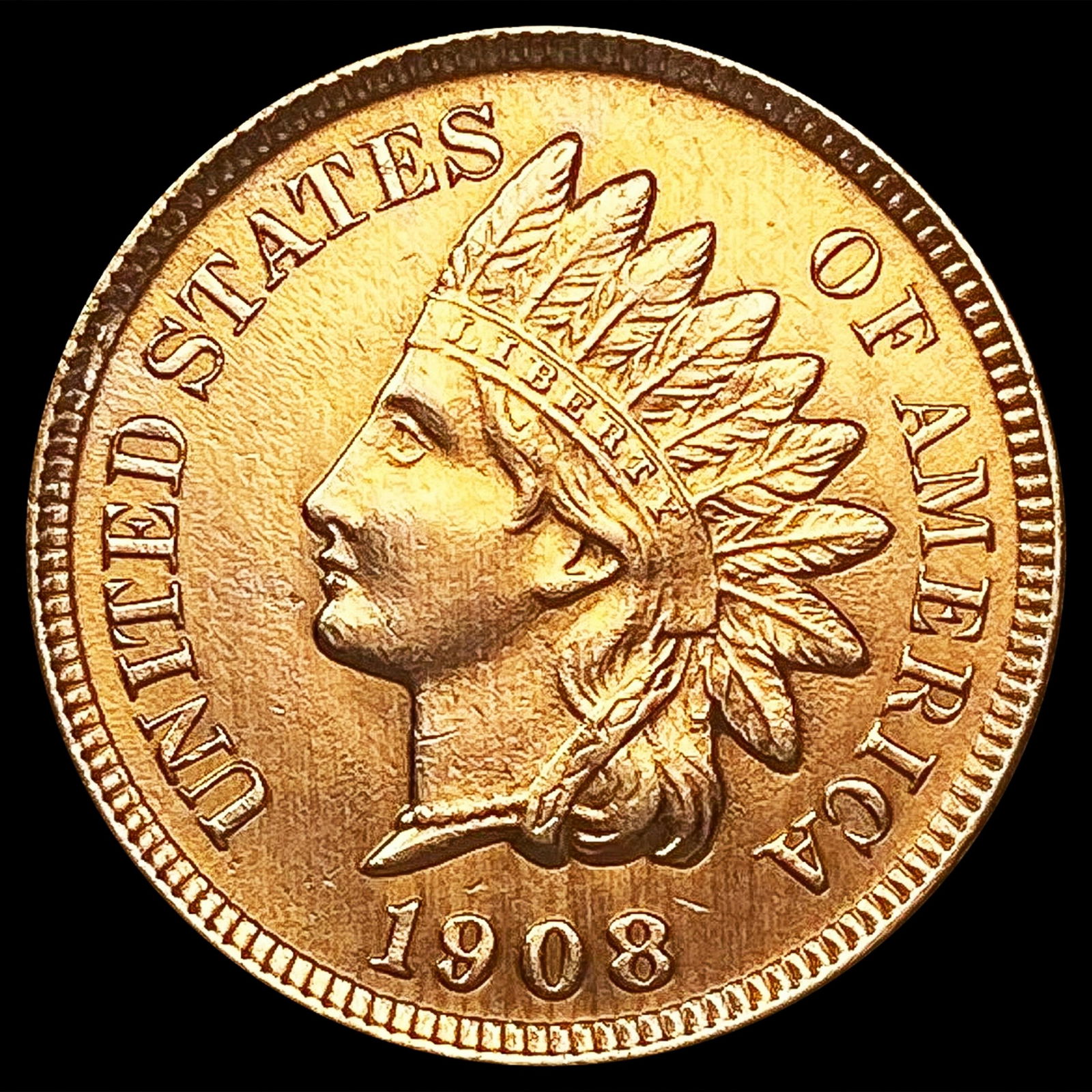 1908 RD Indian Head Cent UNCIRCULATED (1 of 2)