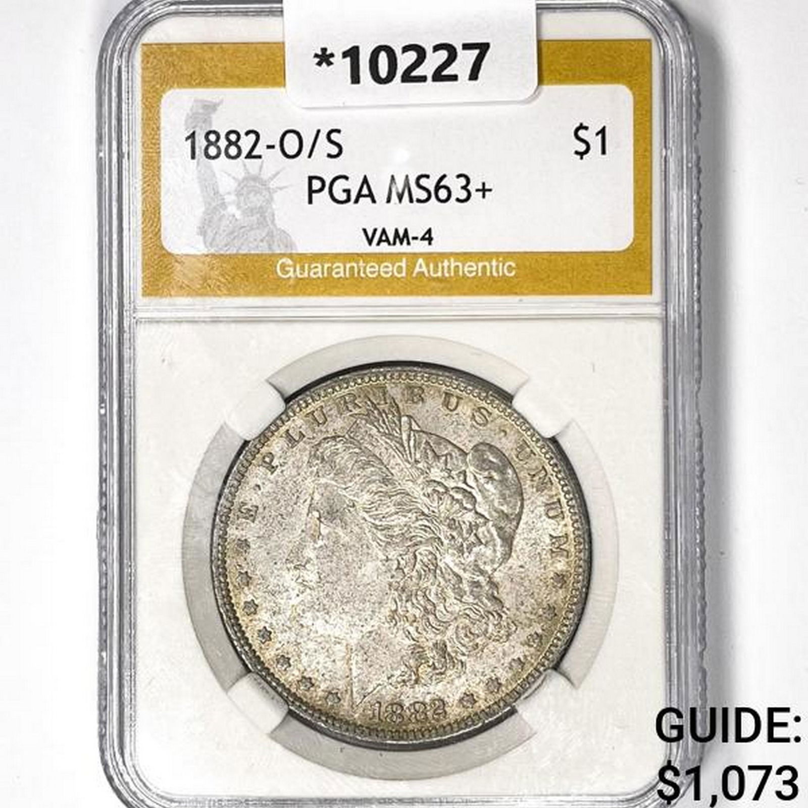1882-O/S VAM-4 Morgan Silver Dollar PGA MS63+ (1 of 2)