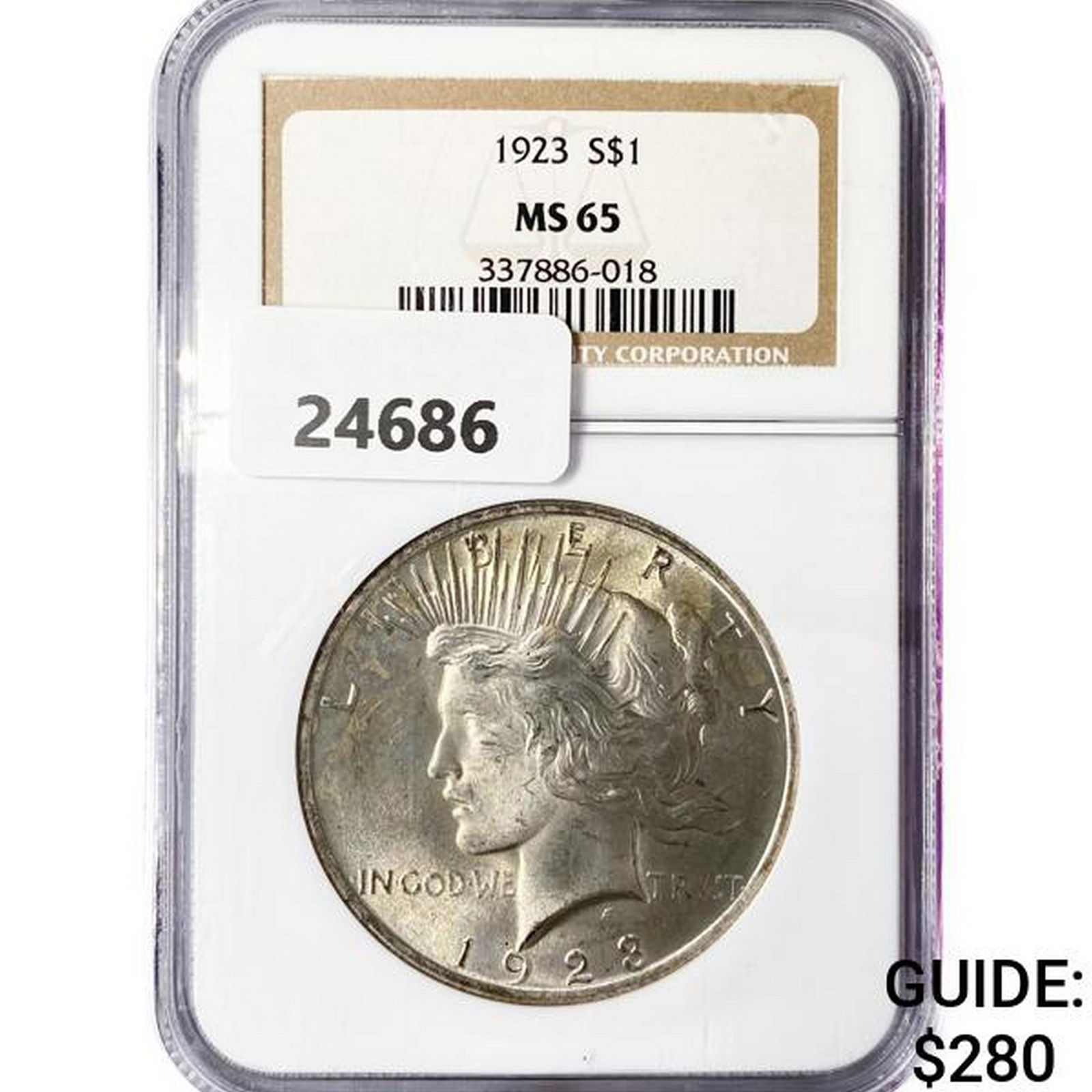 1923 Silver Peace Dollar NGC MS65 (1 of 2)