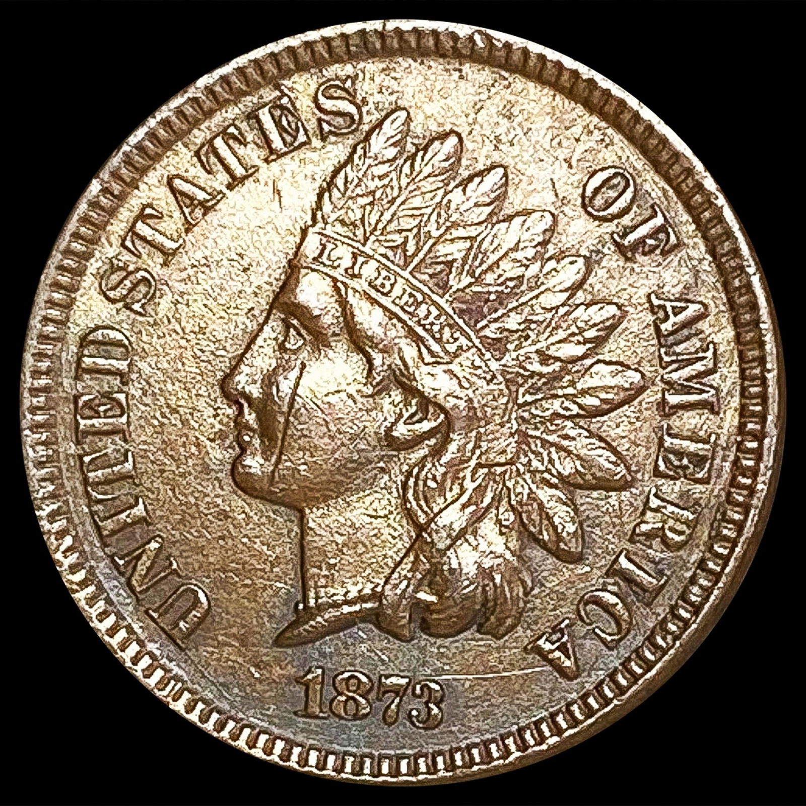 1873 Indian Head Cent CLOSELY UNCIRCULATED (1 of 2)