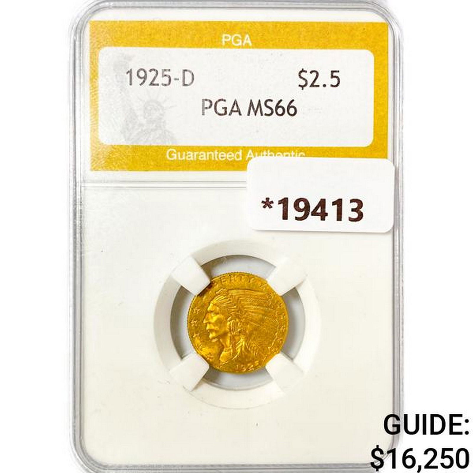 1925-D $2.50 Gold Quarter Eagle PGA MS66 (1 of 2)