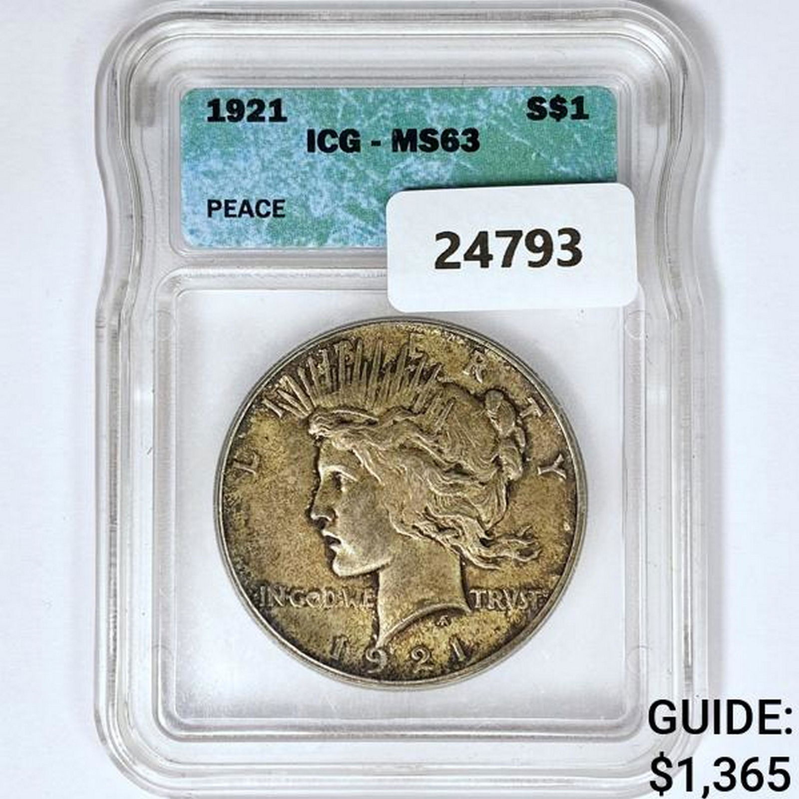 1921 Silver Peace Dollar ICG MS63 (1 of 2)