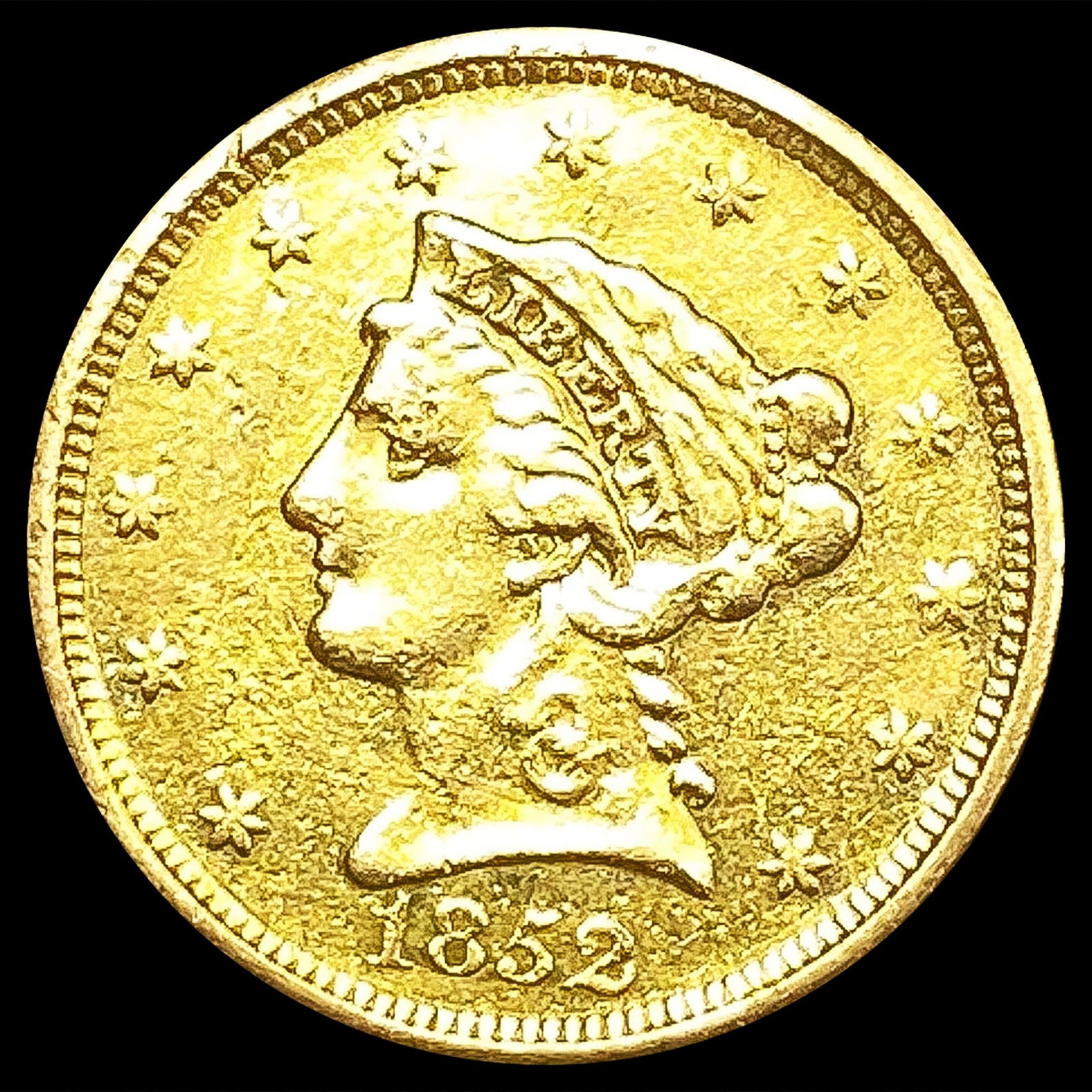 1852 $2.50 Gold Quarter Eagle CLOSELY UNCIRCULATED (1 of 2)