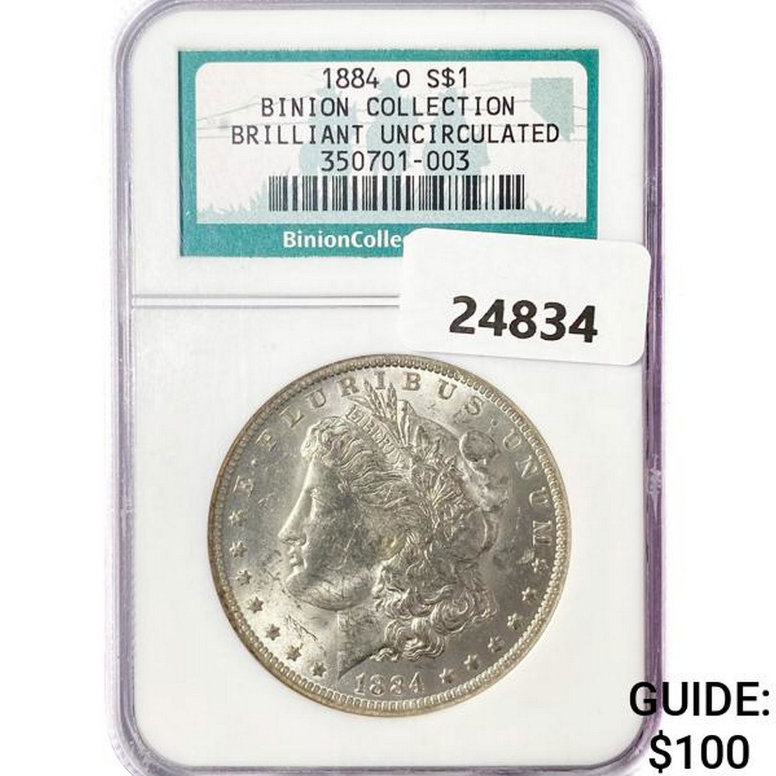 1884-O Morgan Silver Dollar NGC BU Binion Collect. (1 of 2)