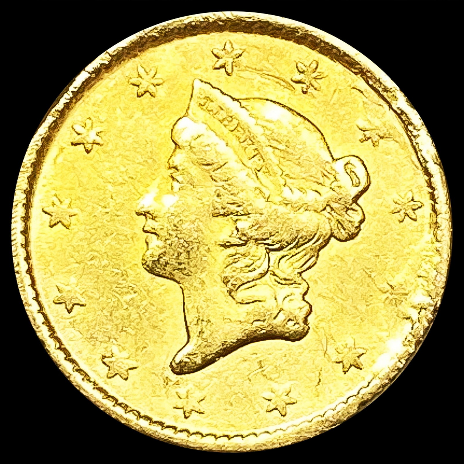1800's Gold Dollar Pendant LIGHTLY CIRCULATED: 1800's Gold Dollar Pendant LIGHTLY CIRCULATED