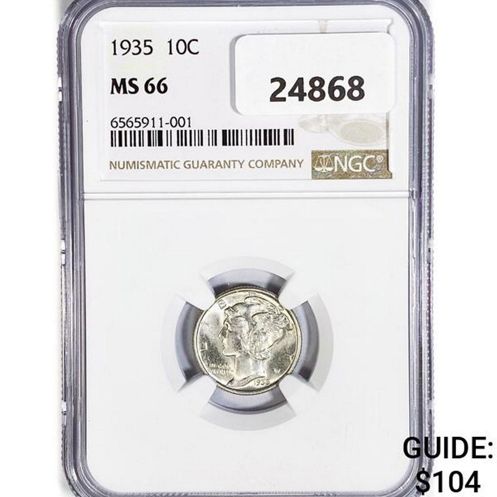 1935 Mercury Silver Dime NGC MS66 (1 of 2)