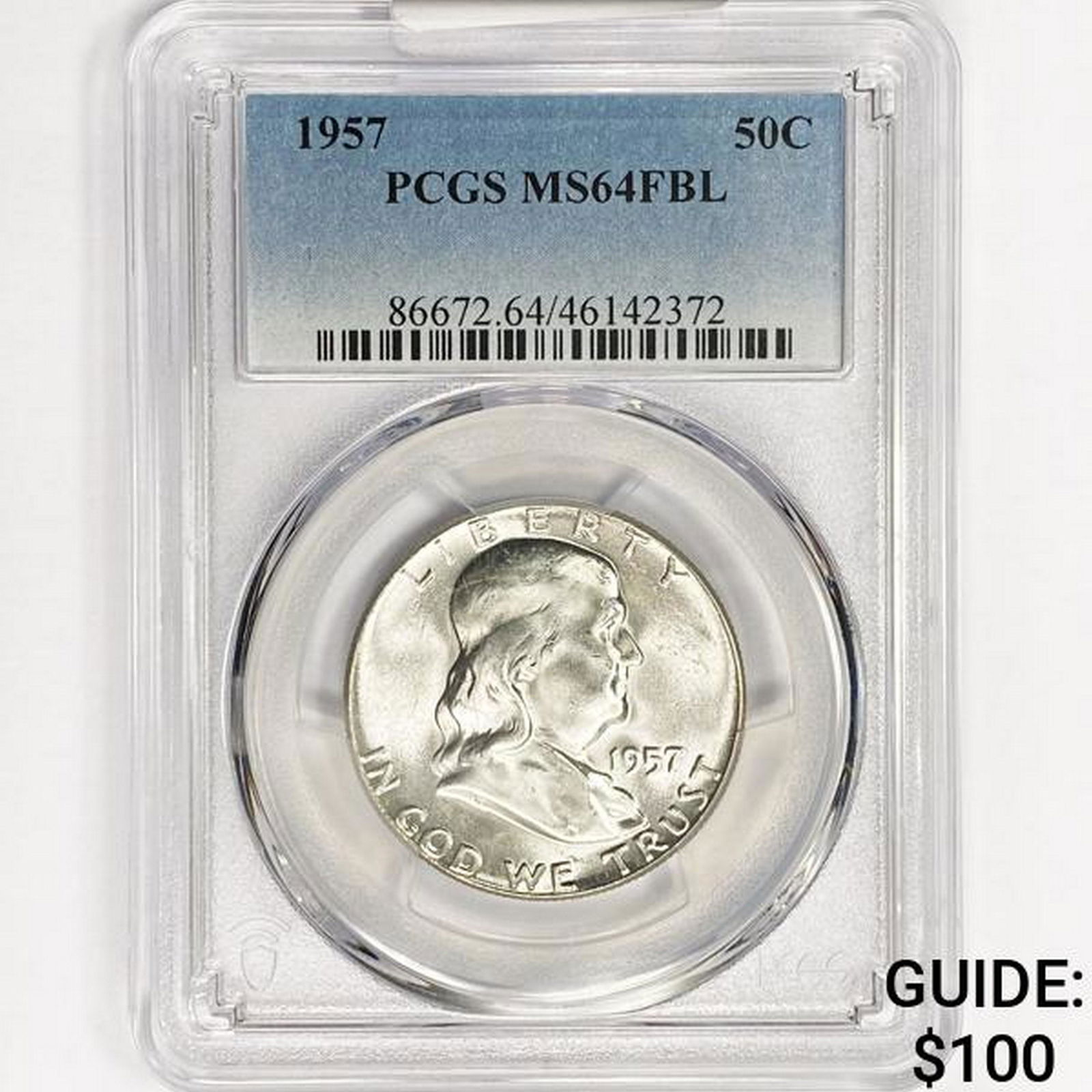1957 Franklin Half Dollar PCGS MS64 FBL (1 of 2)