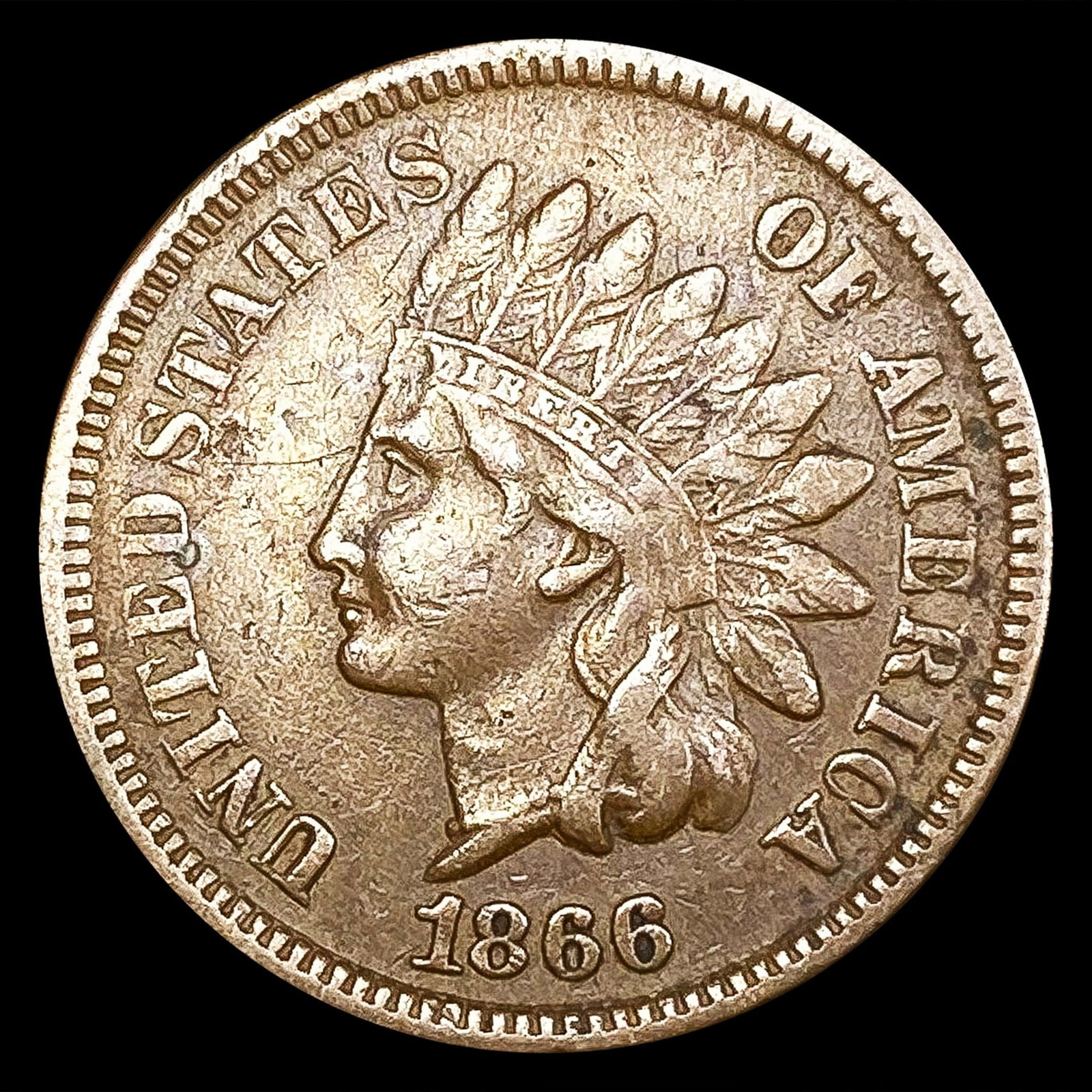 1866 Indian Head Cent CLOSELY UNCIRCULATED (1 of 2)