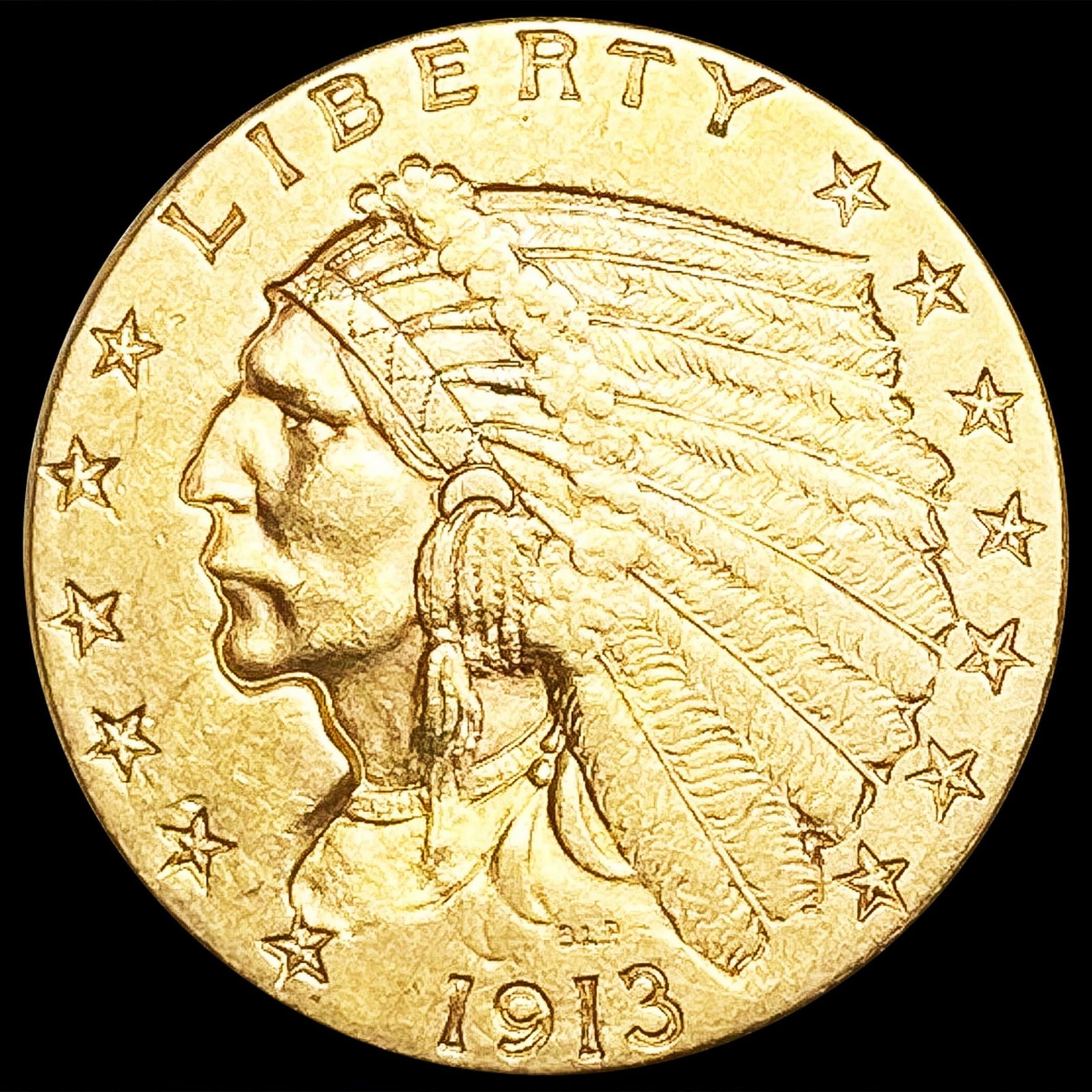 1913 $2.50 Gold Quarter Eagle CLOSELY UNCIRCULATED (1 of 2)