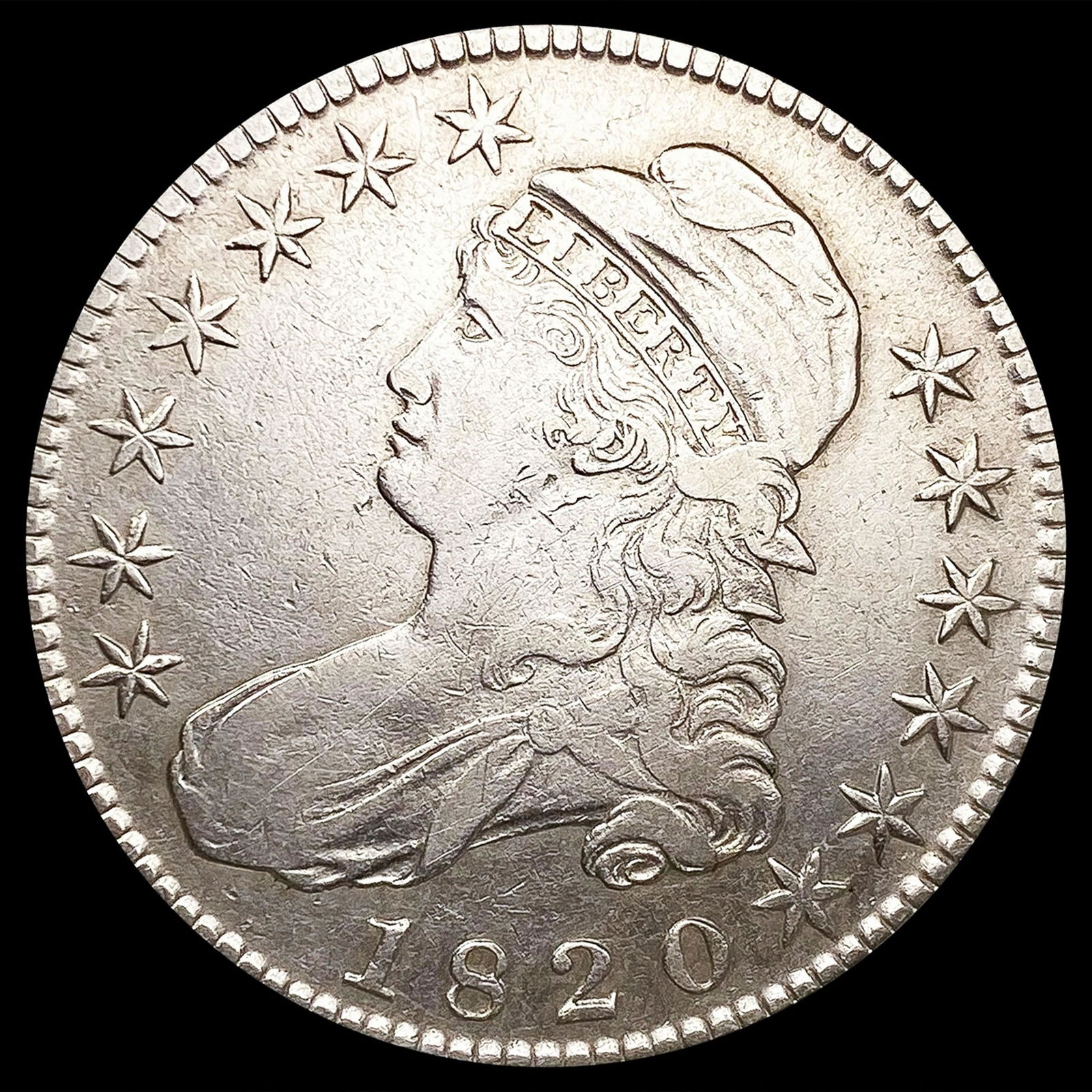 1820 Capped Bust Half Dollar LIGHTLY CIRCULATED (1 of 2)