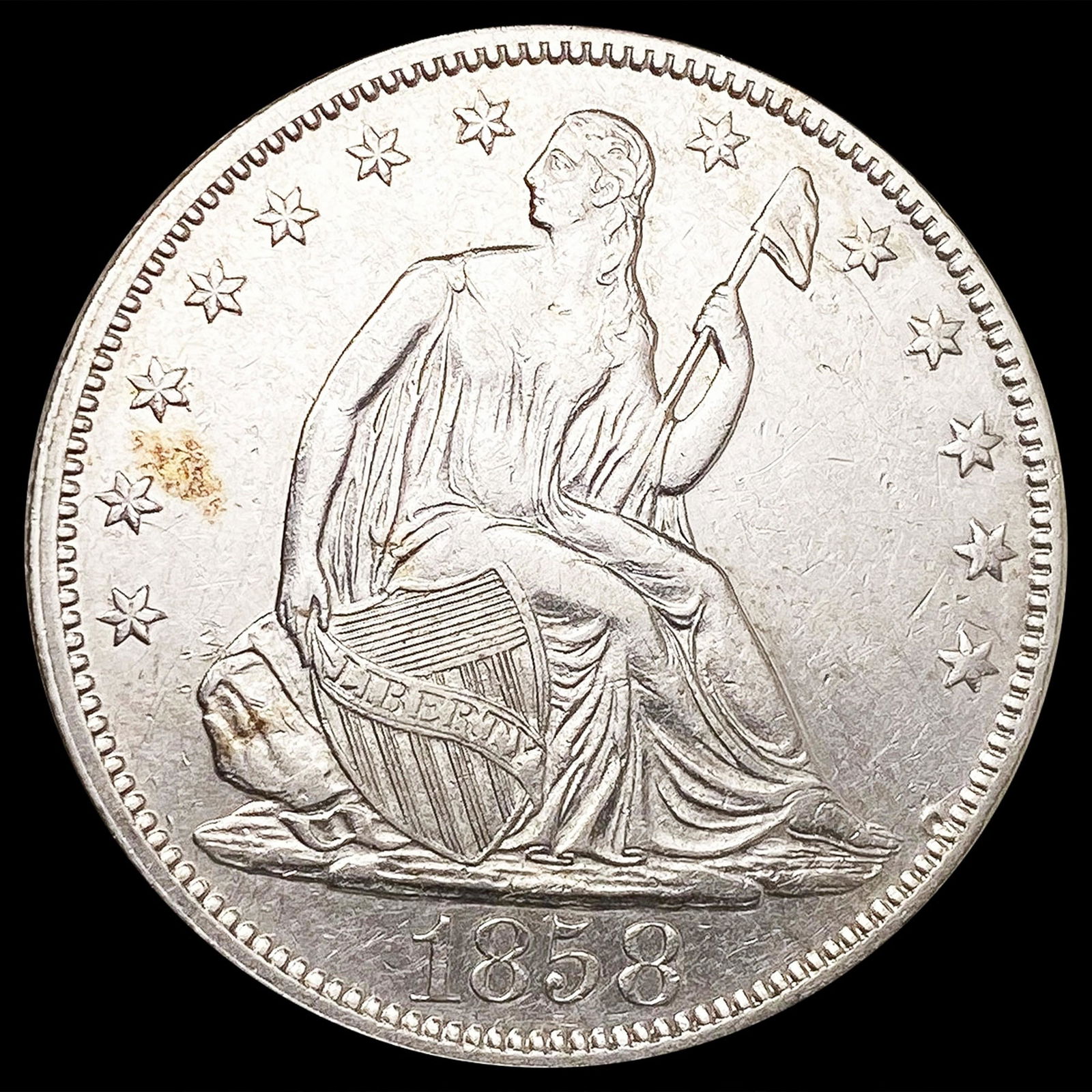 1858 Seated Liberty Half Dollar UNCIRCULATED (1 of 2)