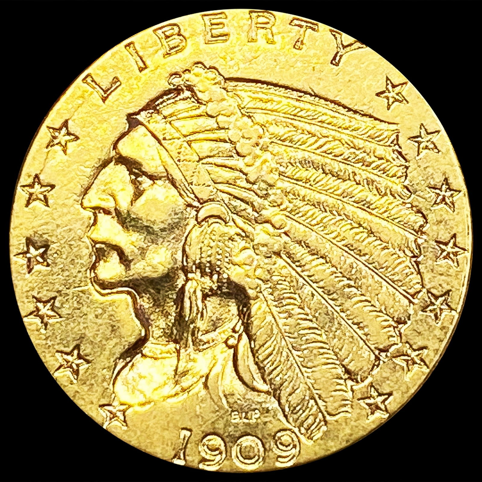 1909 $2.50 Gold Quarter Eagle CLOSELY UNCIRCULATED (1 of 2)