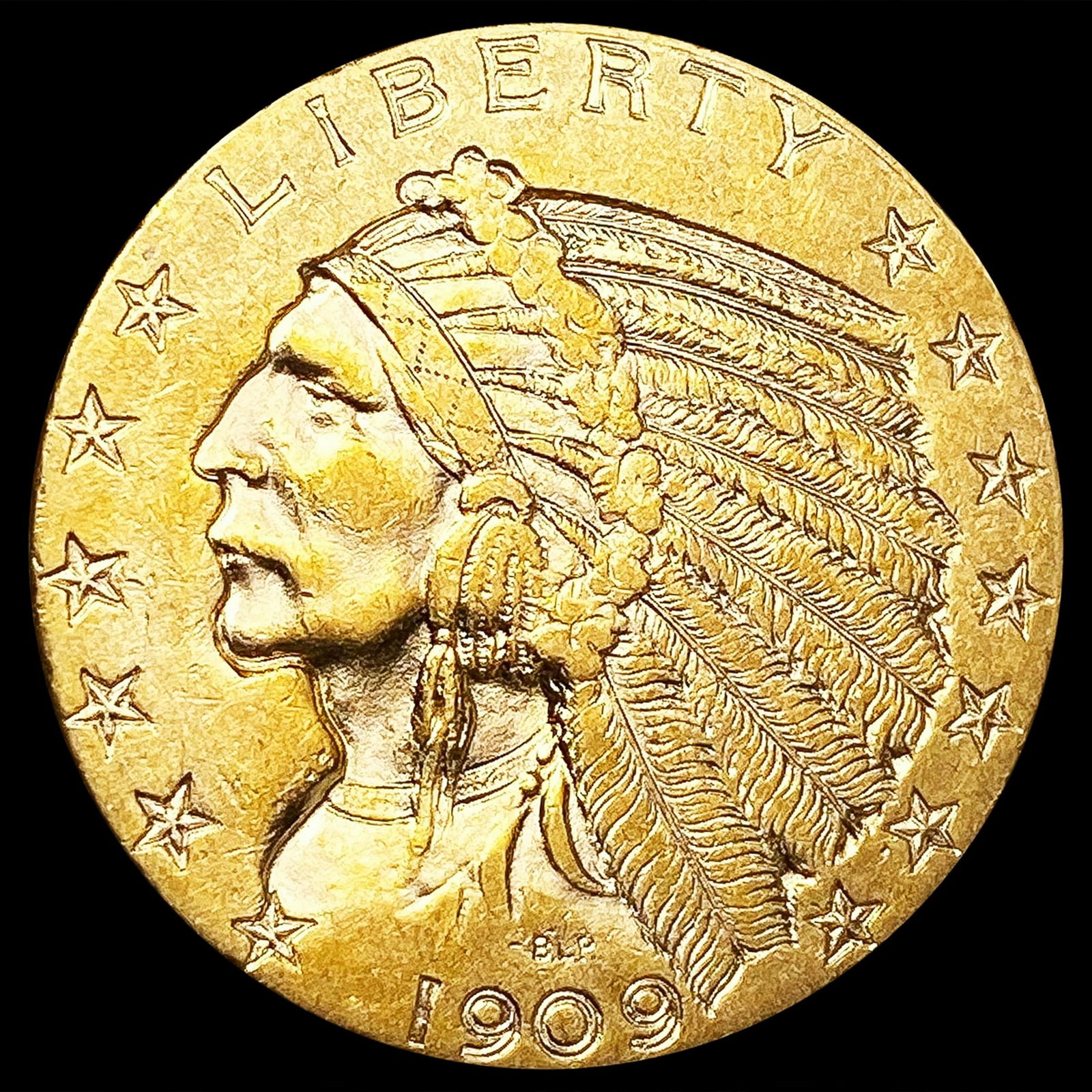 1909-D $5 Gold Half Eagle CLOSELY UNCIRCULATED (1 of 2)