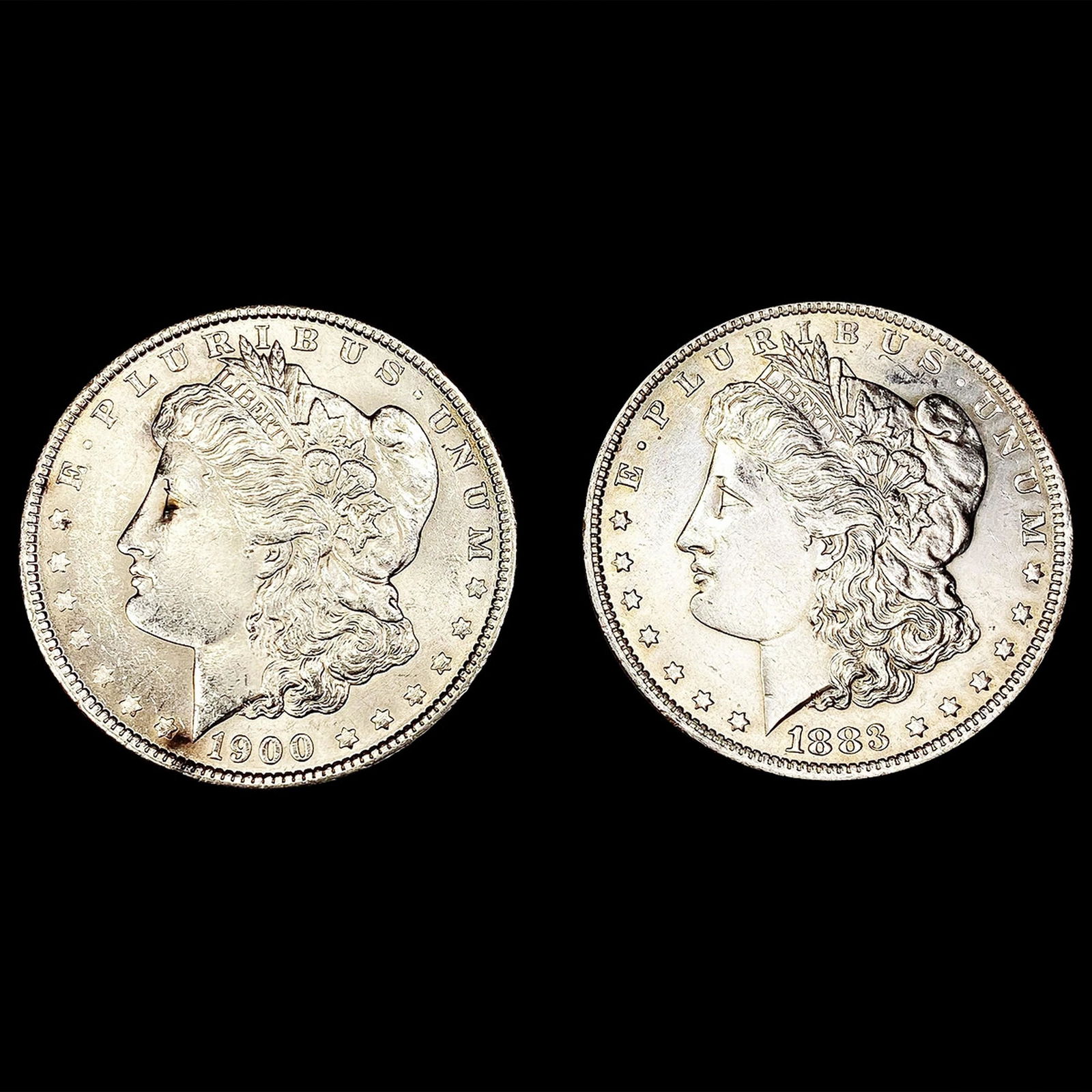 (2) Morgan Silver Dollars (1883-O, 1900) UNCIRCUL (1 of 2)