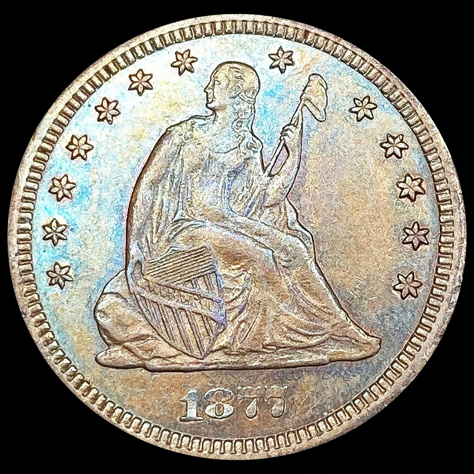 1877-CC Seated Liberty Quarter UNCIRCULATED (1 of 2)