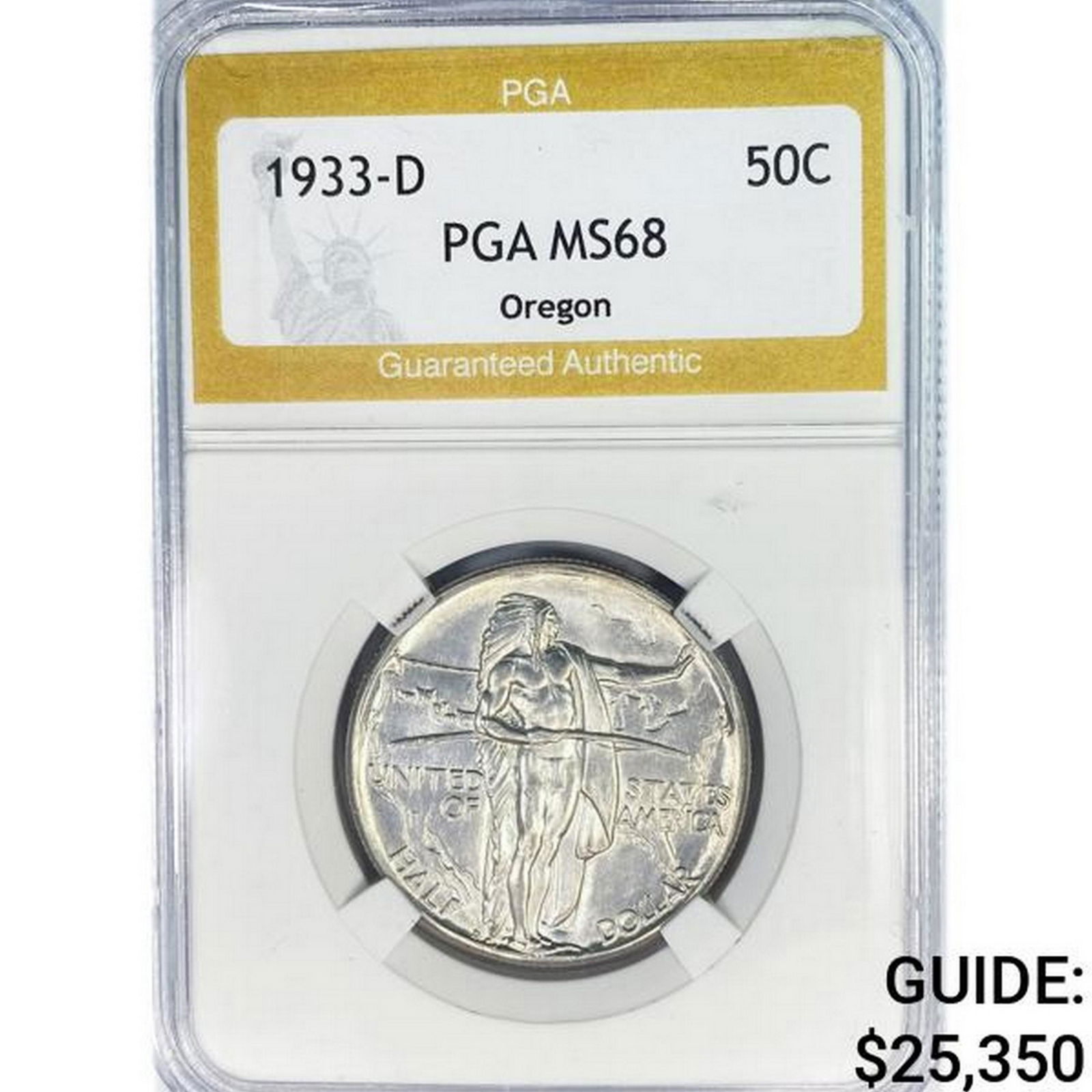1933-D Oregon Trail Half Dollar PGA MS68 (1 of 2)