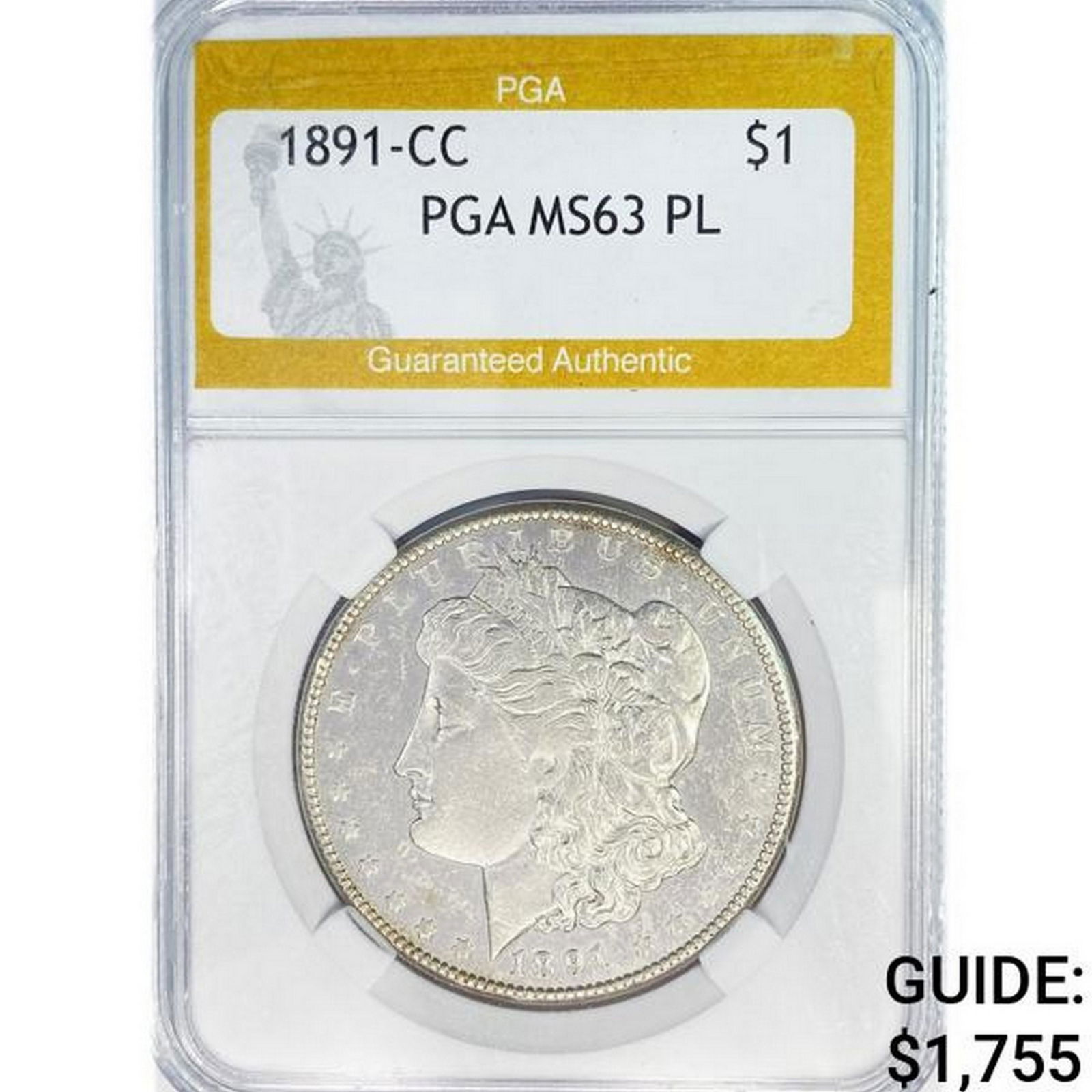 1891-CC Morgan Silver Dollar PGA MS63 PL (1 of 2)