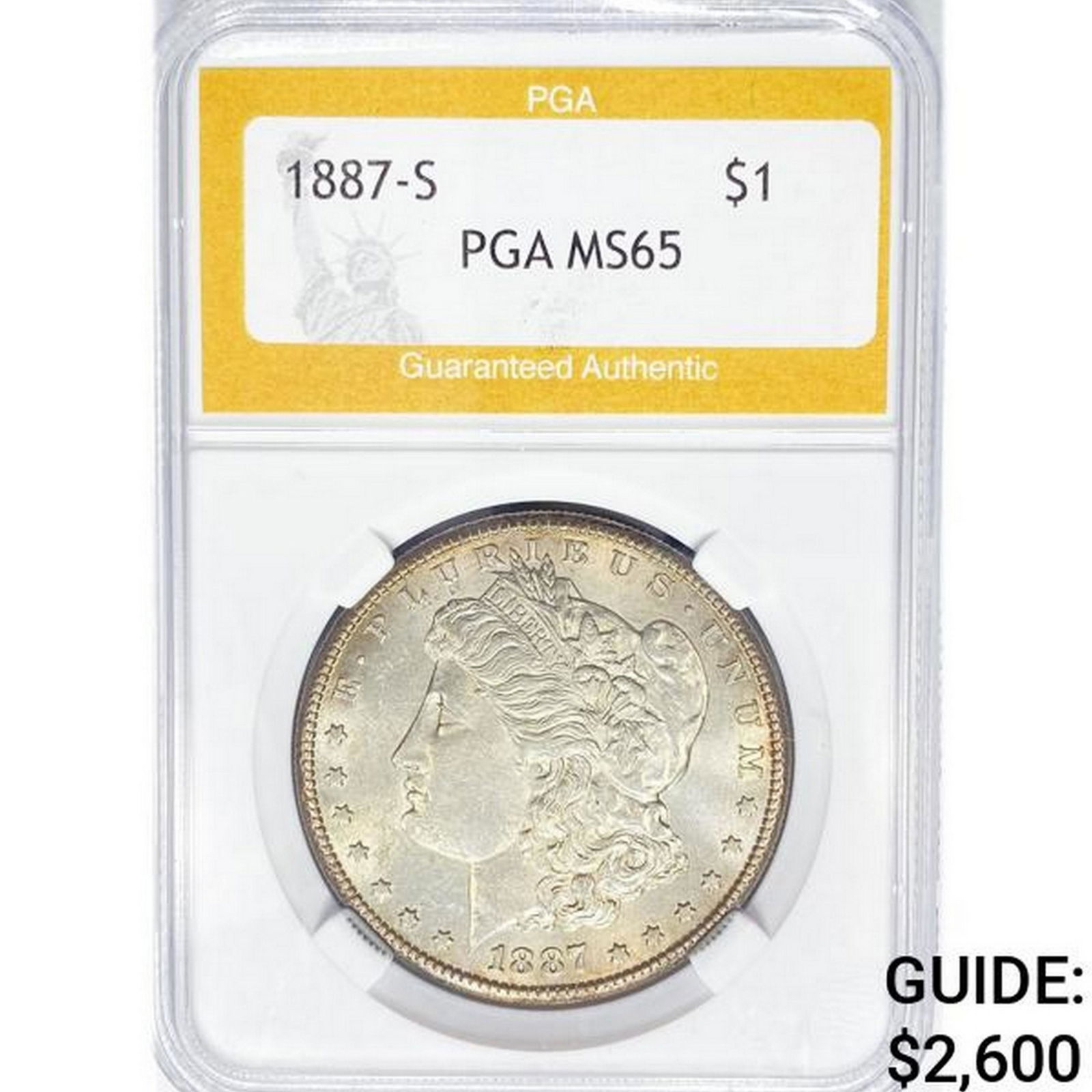 1887-S Morgan Silver Dollar PGA MS65 (1 of 2)