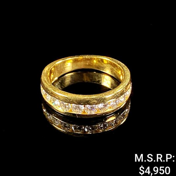 2.5 DWT 14 KT Gold w/ Dmnd Lining Ring Sz 5 (1 of 3)