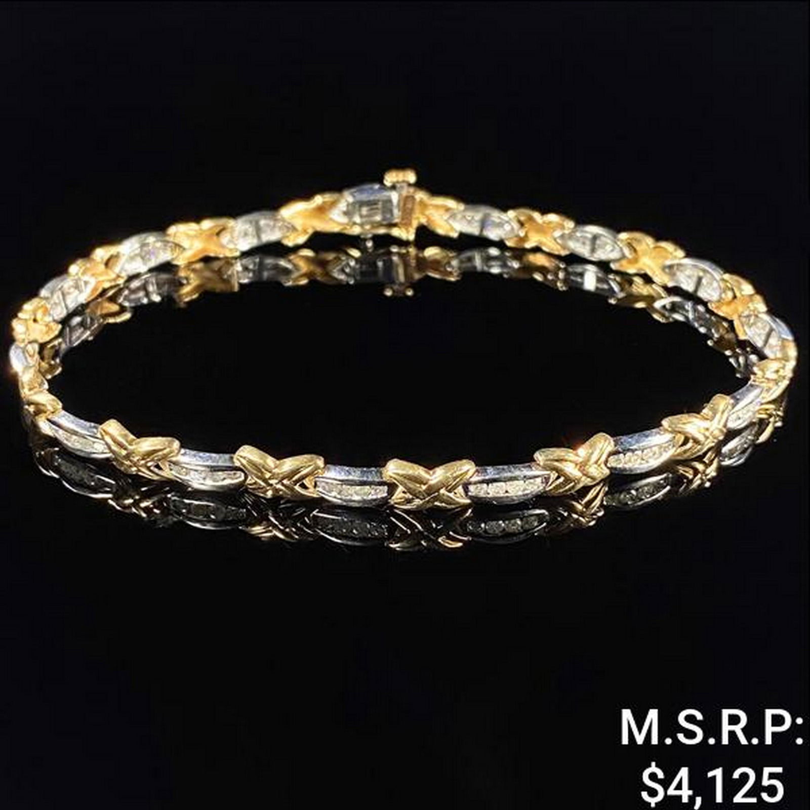 6.2 DWT 10 KT Gold Bracelet /w Diamonds (1 of 2)