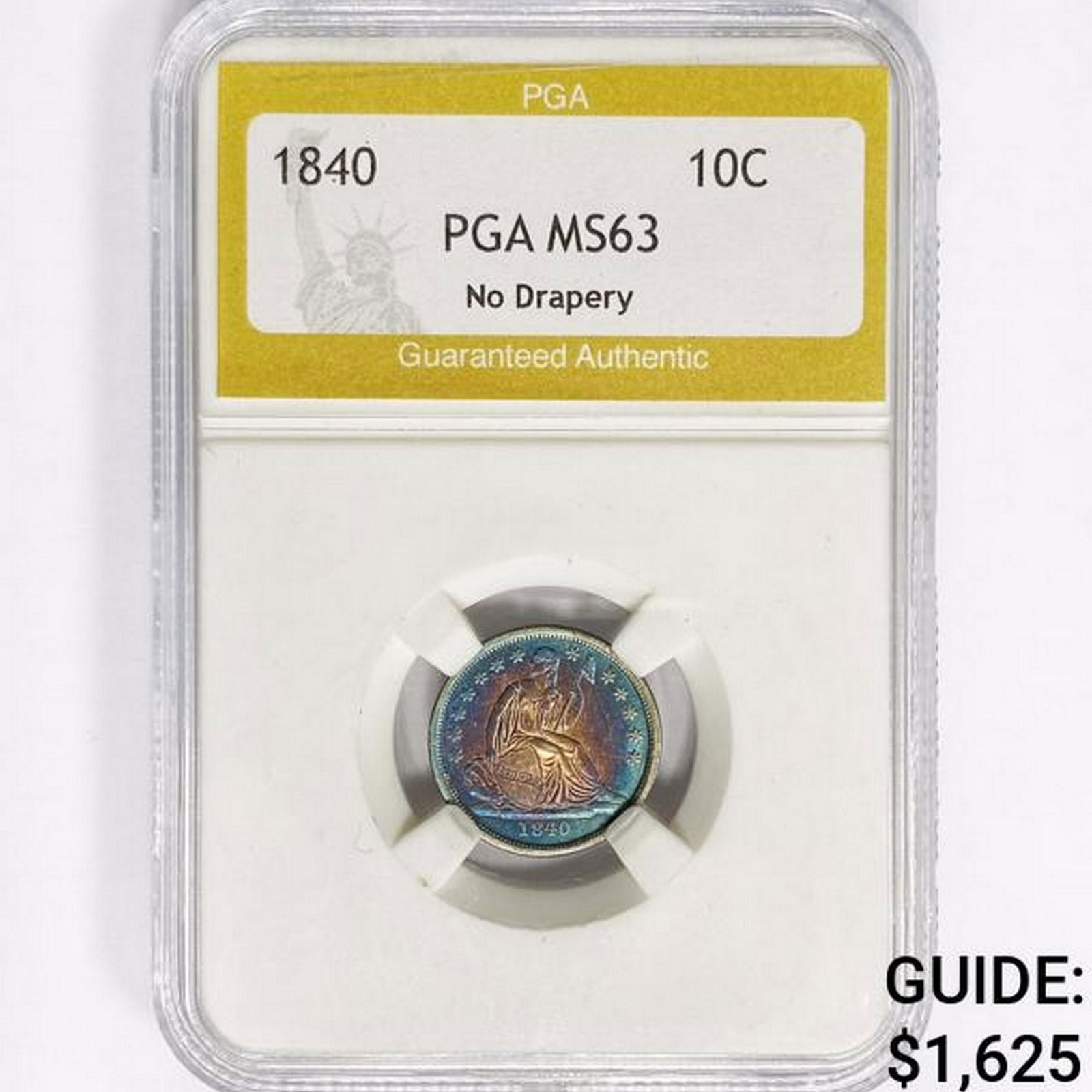 1840 Seated Liberty Dime PGA MS63 No Drapery (1 of 2)