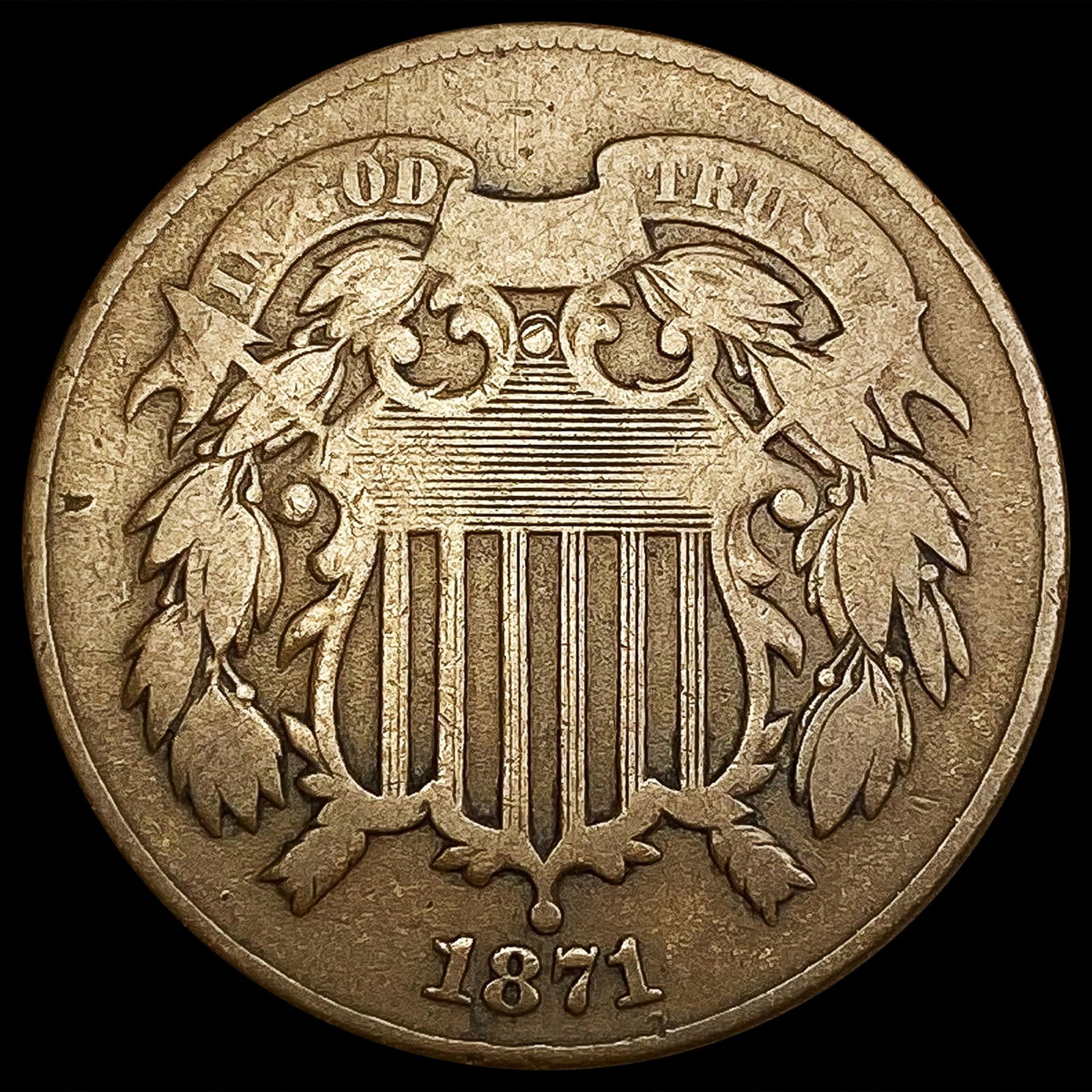 1871 Two Cent Piece NICELY CIRCULATED (1 of 2)