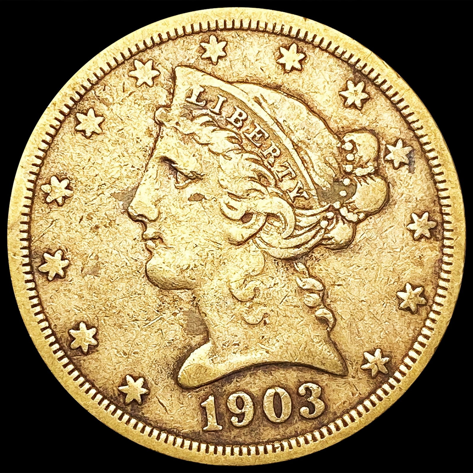 1903-S $5 Gold Half Eagle NICELY CIRCULATED (1 of 2)