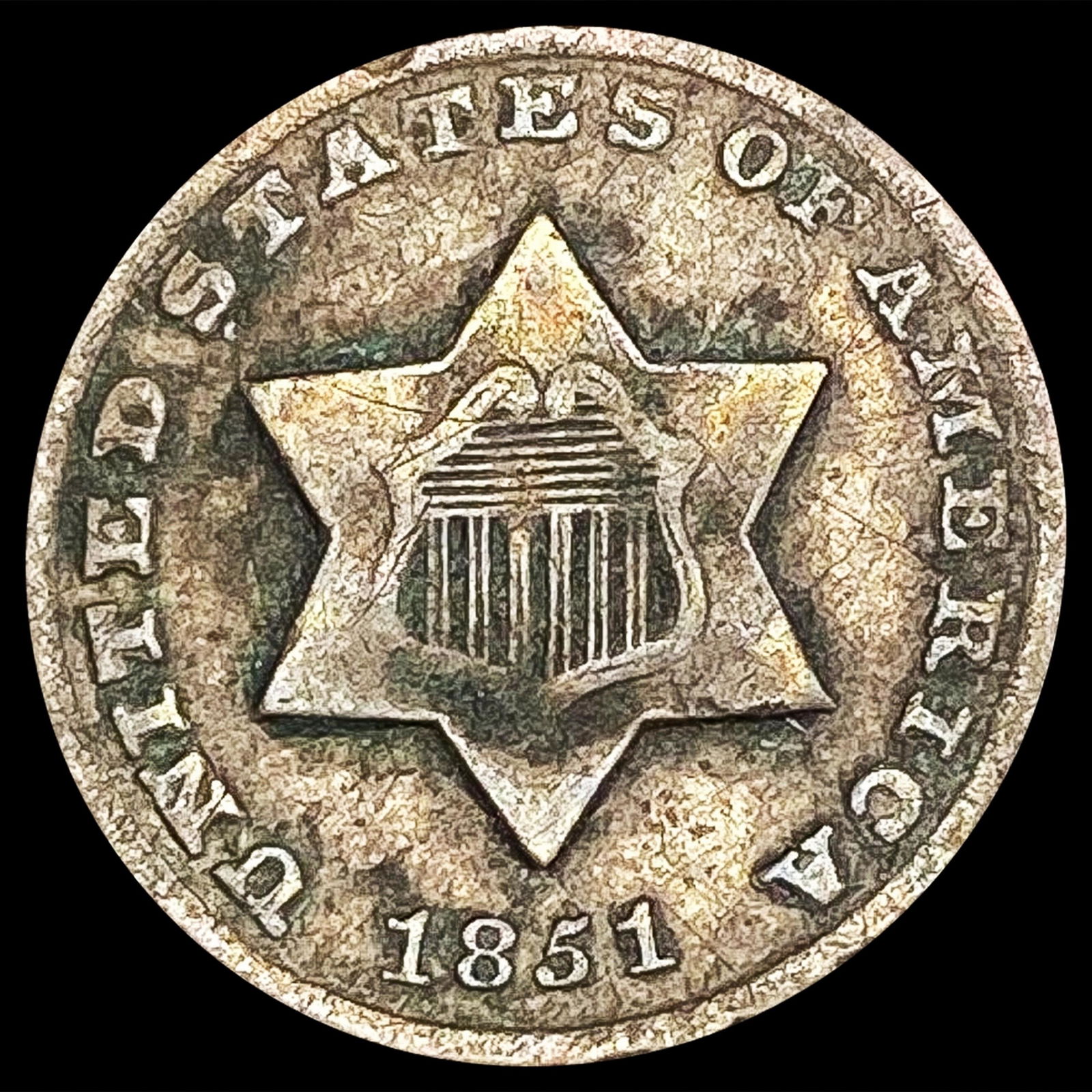 1851-O Silver Three Cent UNCIRCULATED (1 of 2)