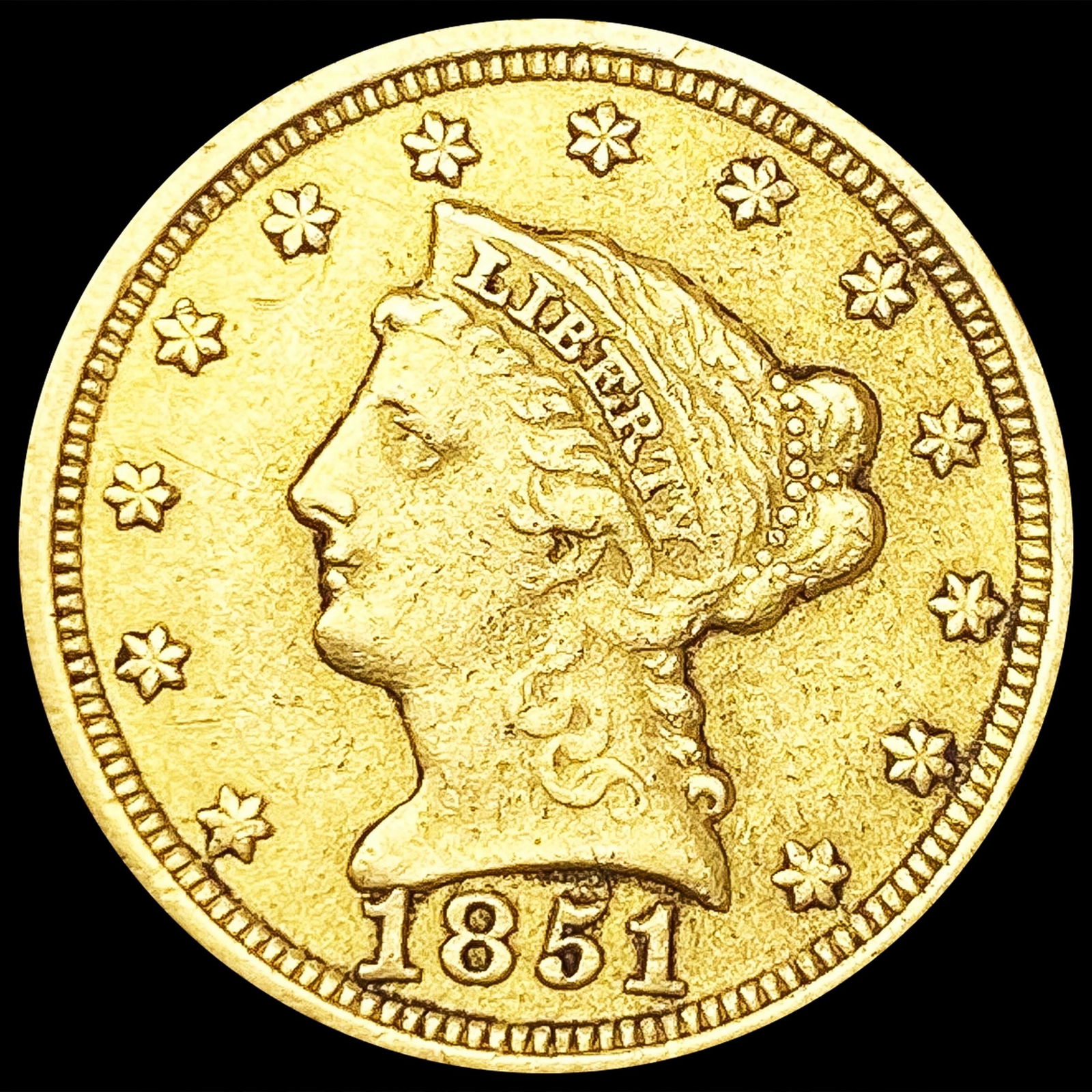 1851 $2.50 Gold Quarter Eagle NICELY CIRCULATED (1 of 2)
