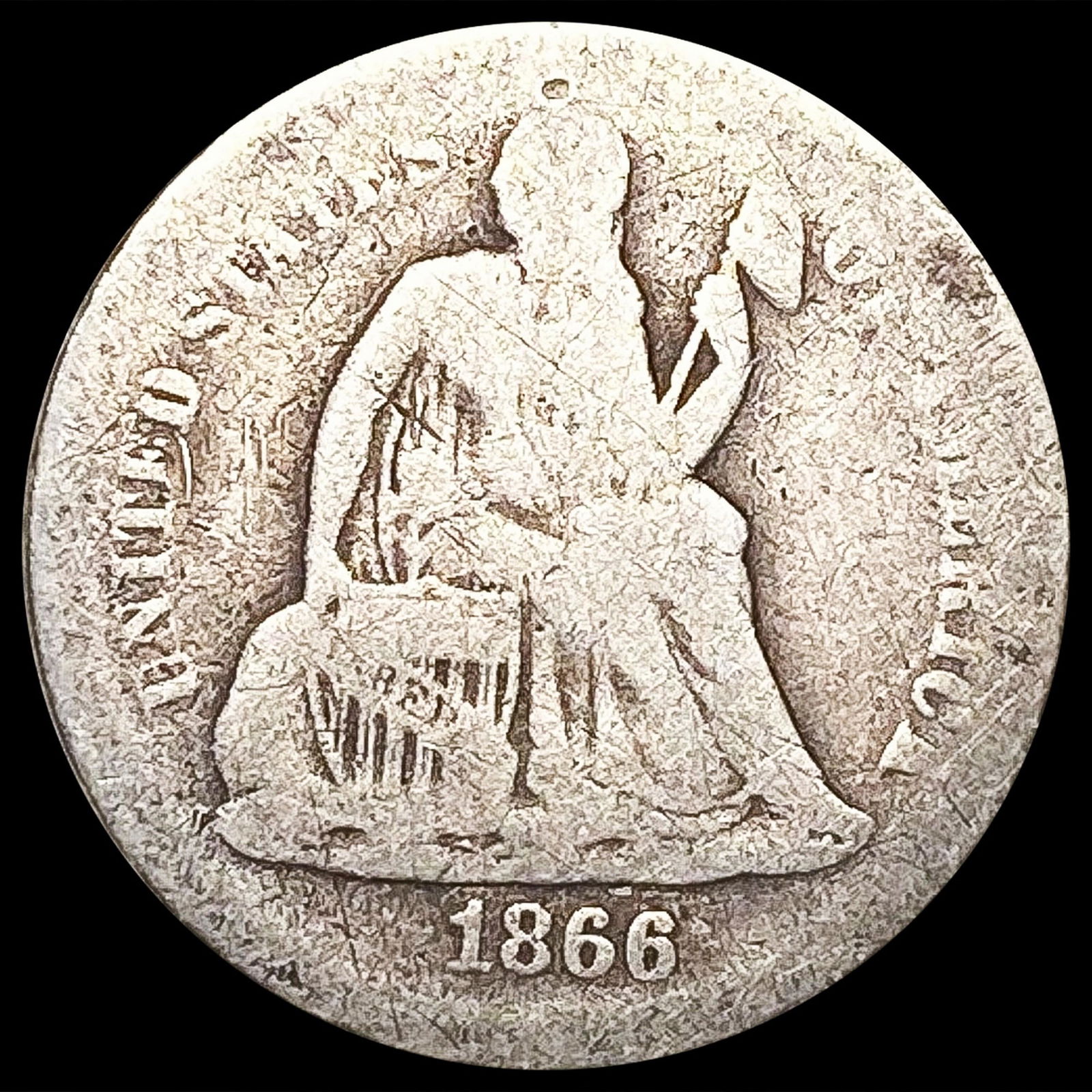 1866-S Seated Liberty Dime NICELY CIRCULATED (1 of 2)