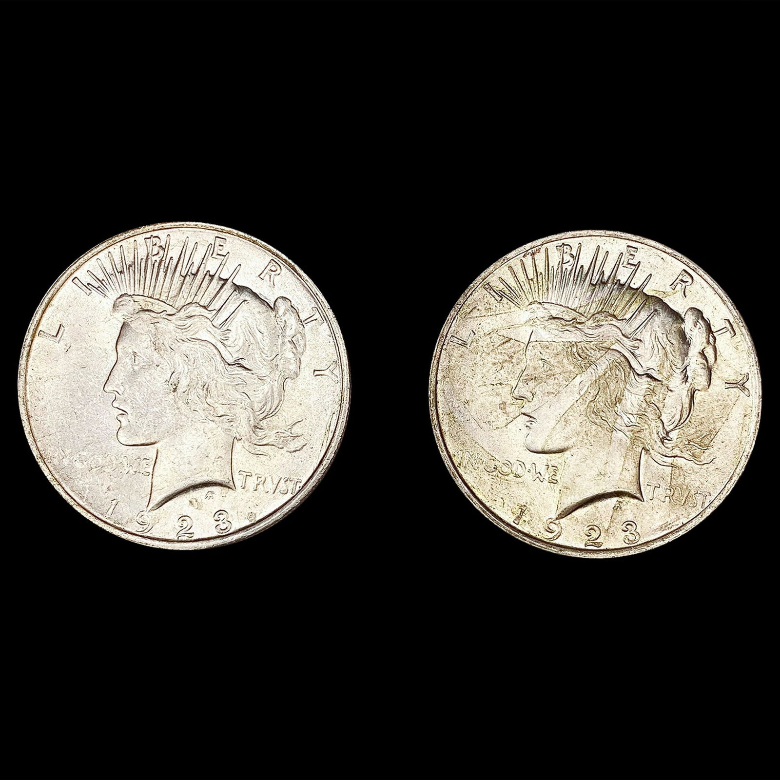 (2) 1923 Peace Silver Dollars UNCIRCULATED (1 of 2)