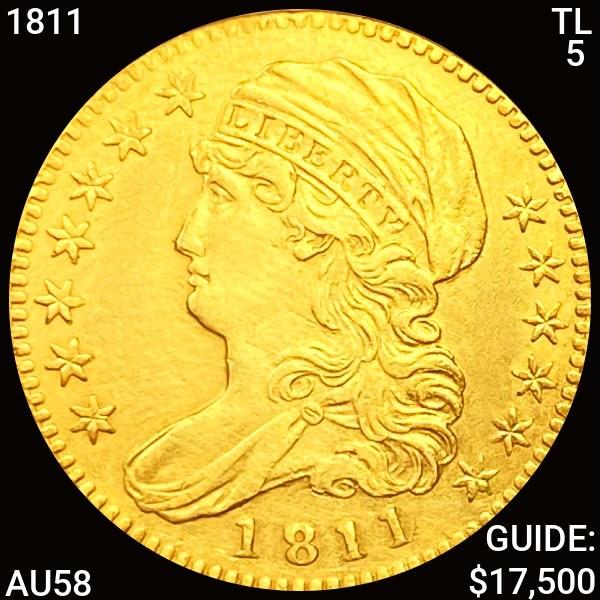 1811 TL 5 $5 Gold Half Eagle CHOICE AU (1 of 2)