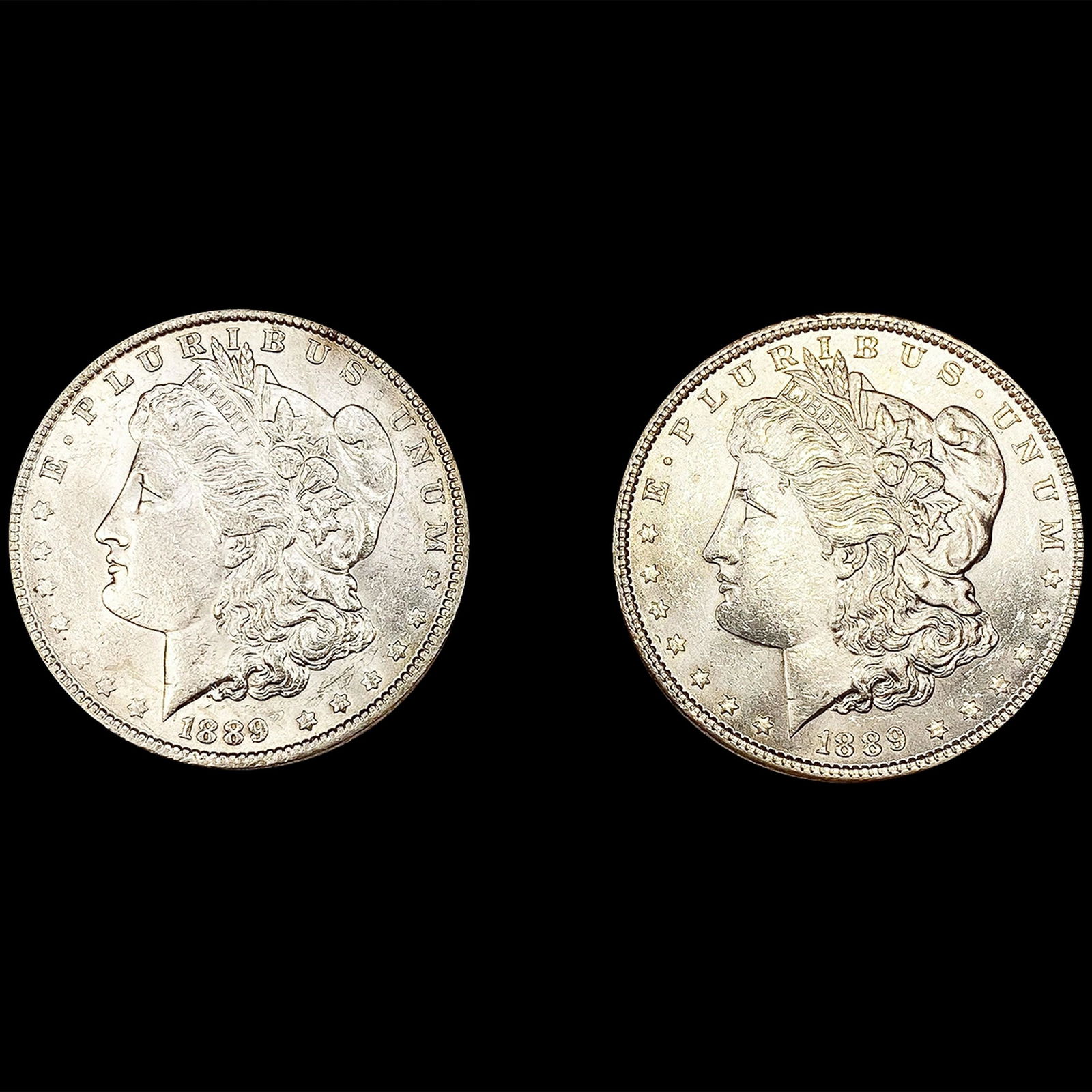 (2) 1889 Morgan Silver Dollars UNCIRCULATED (1 of 2)
