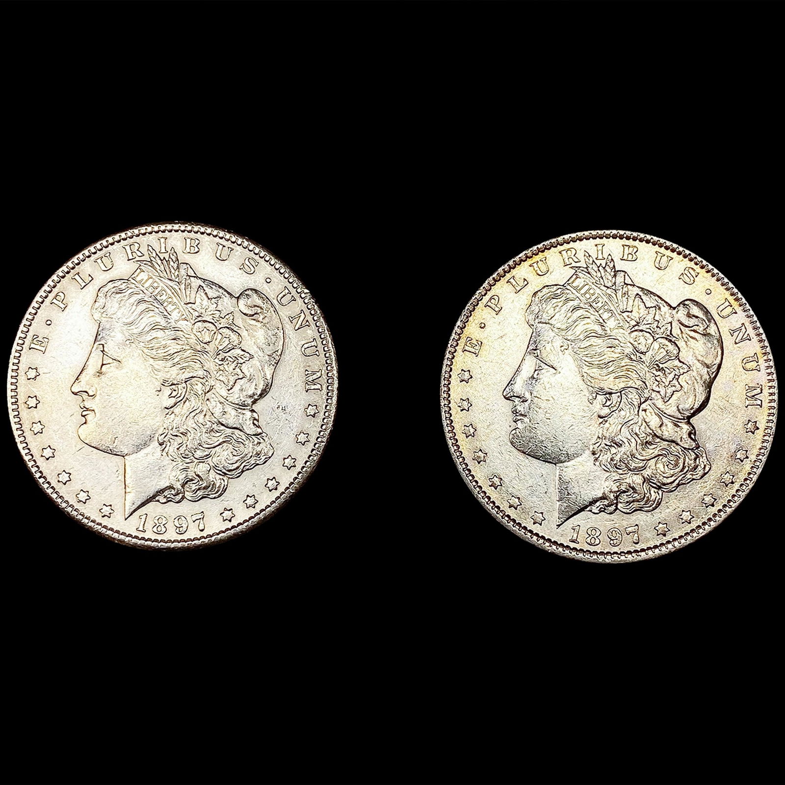 (2) 1897-S Morgan Silver Dollars UNCIRCULATED (1 of 2)