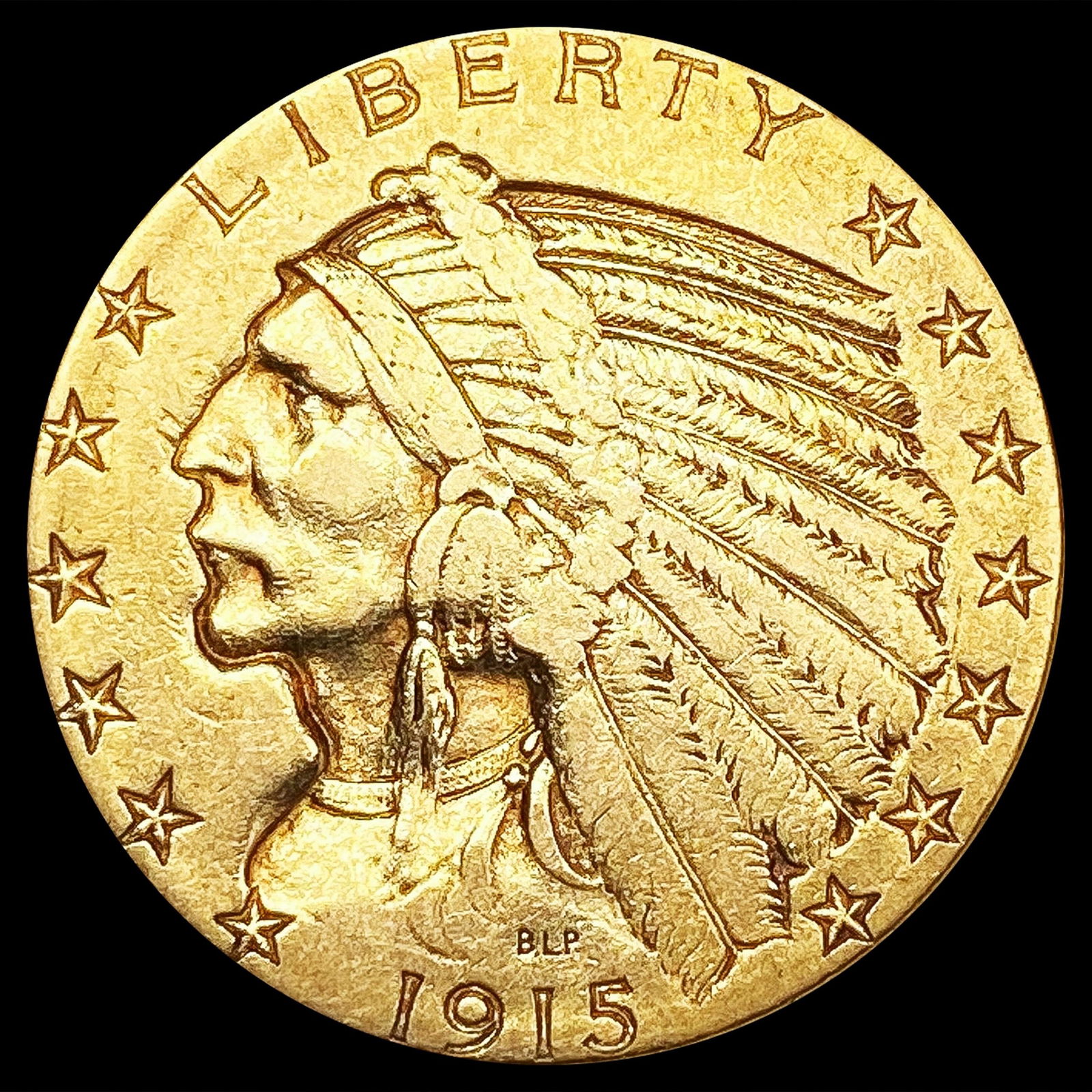1915-S $5 Gold Half Eagle LIGHTLY CIRCULATED (1 of 2)